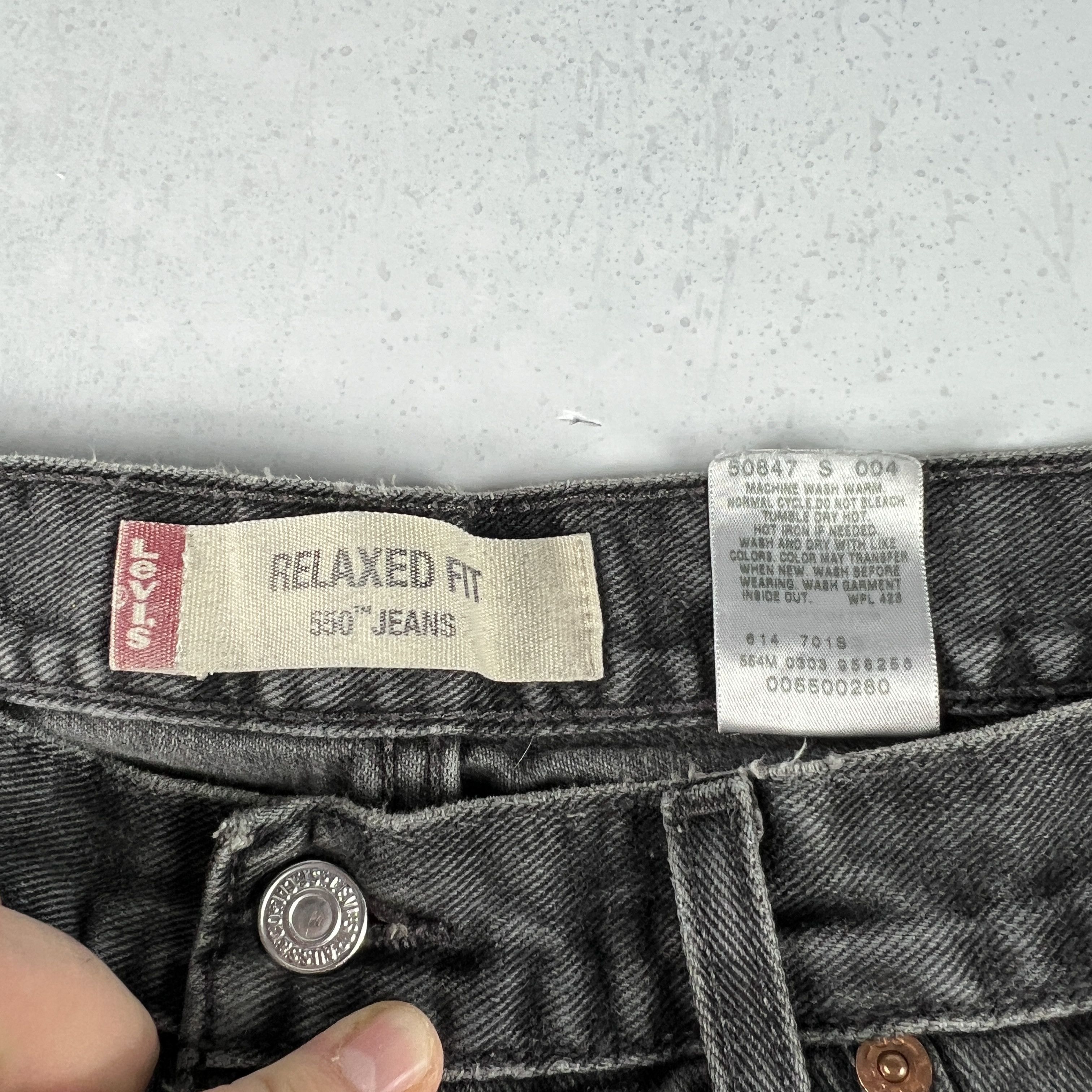 Levi's Y2K Levi's Jeans 550 Relaxed Black Faded Cotton Denim USA Size US 34 / EU 50 - 9 Thumbnail