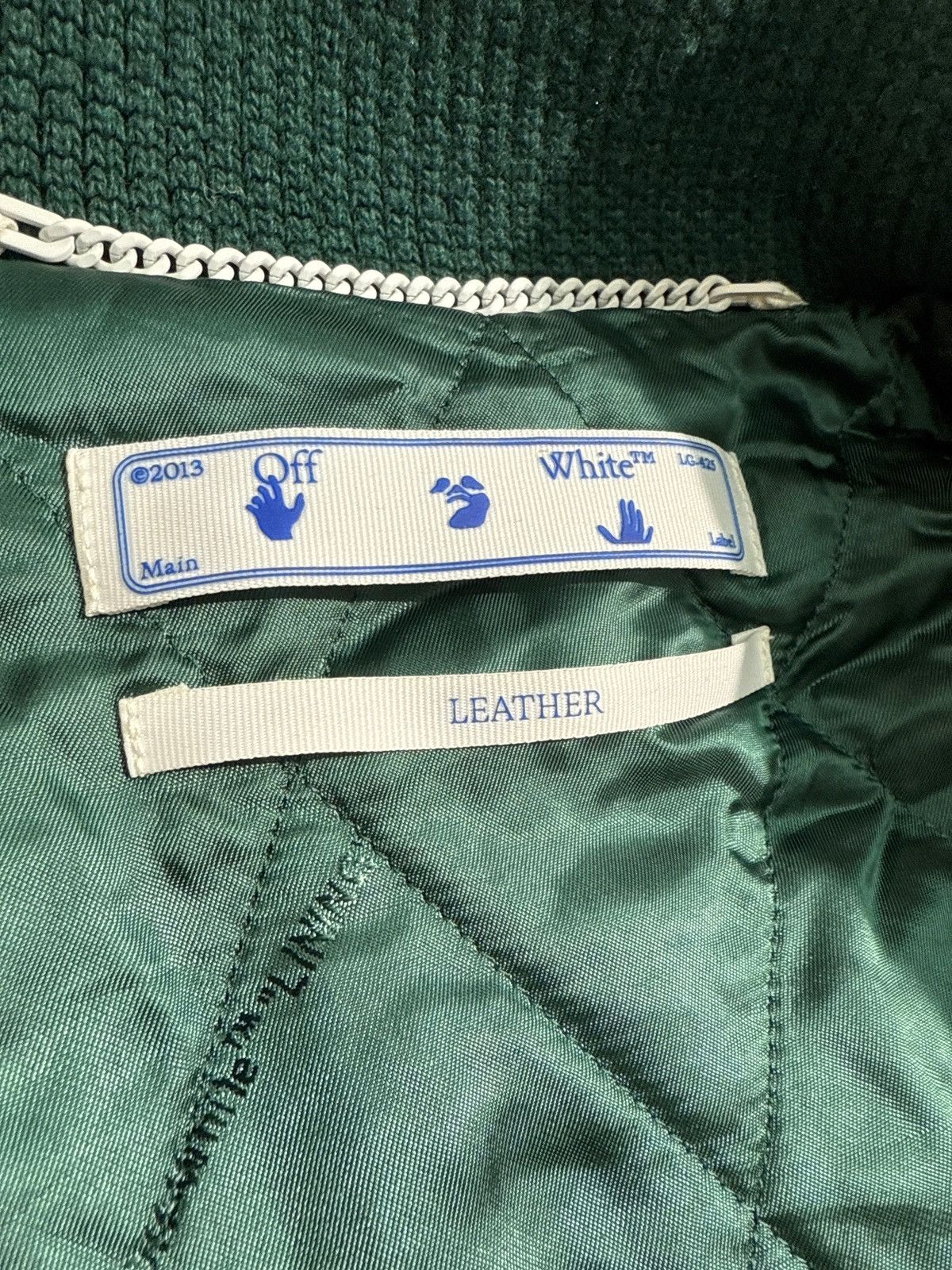 Off-White Off-White Barrel Leather Varsity Jacket Size US S / EU 44-46 / 1 - 4 Thumbnail