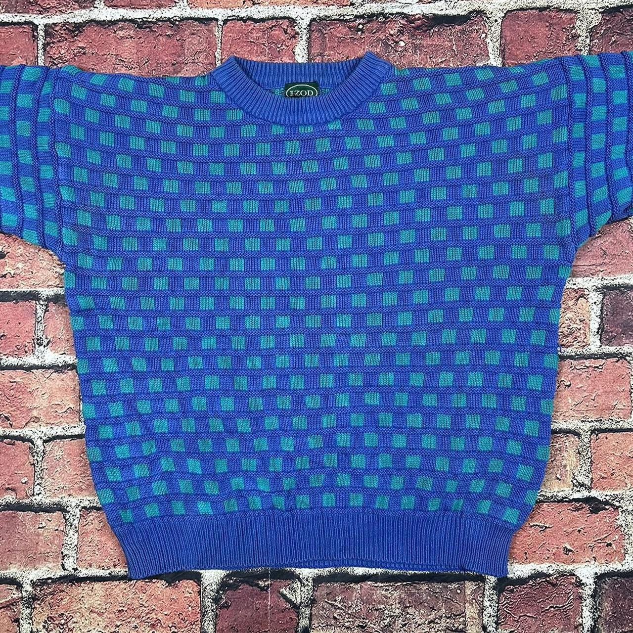Izod Vintage Izod Chunky Knit Checkered Textured Sweater Cosby Size US L / EU 52-54 / 3 - 3 Thumbnail