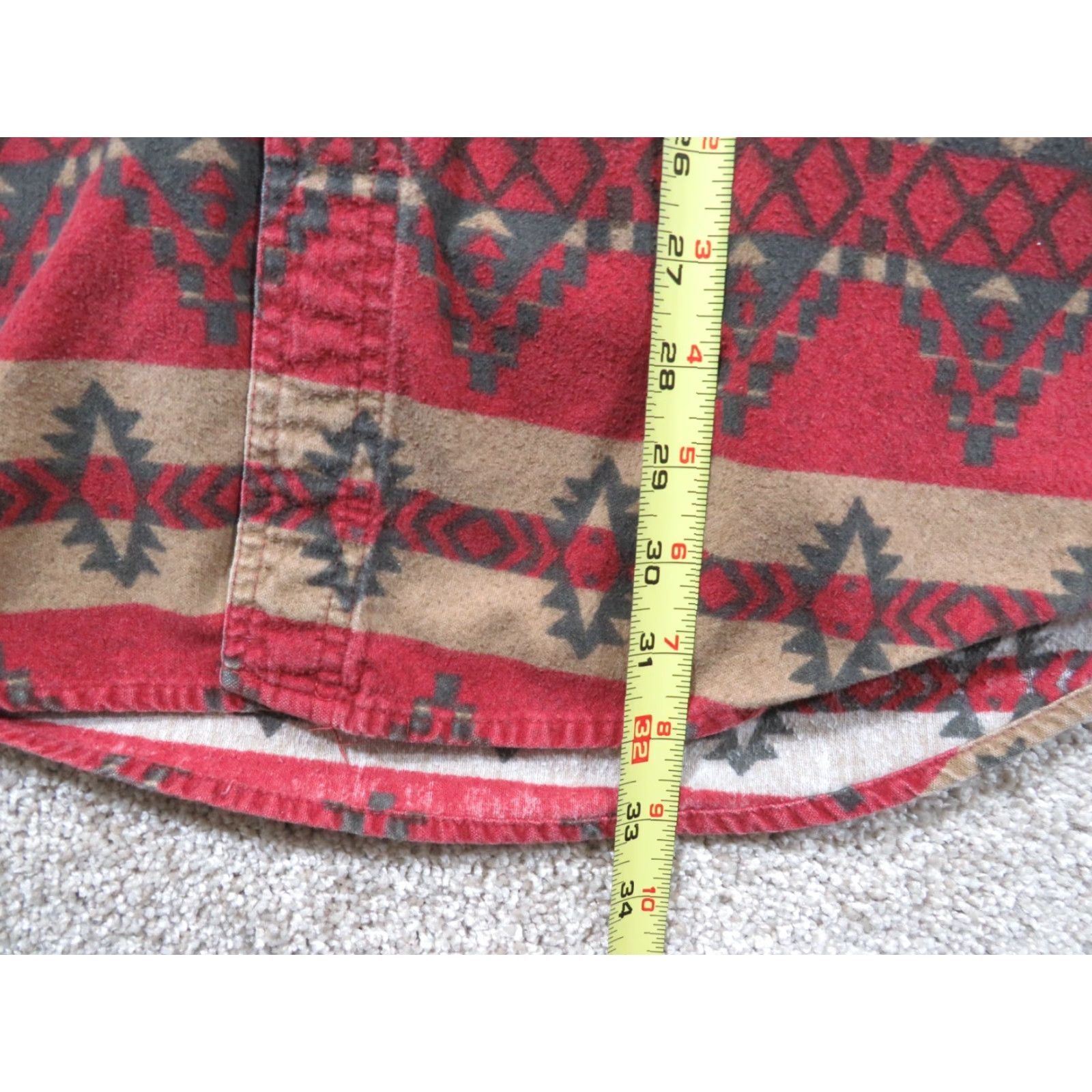 Vintage VINTAGE Woolrich Shirt Mens XL Flannel Southwestern Aztec All over Print Red Tan Button-Up Collared Long Sleeve Casual Regular Size US XL / EU 56 / 4 - 7 Thumbnail