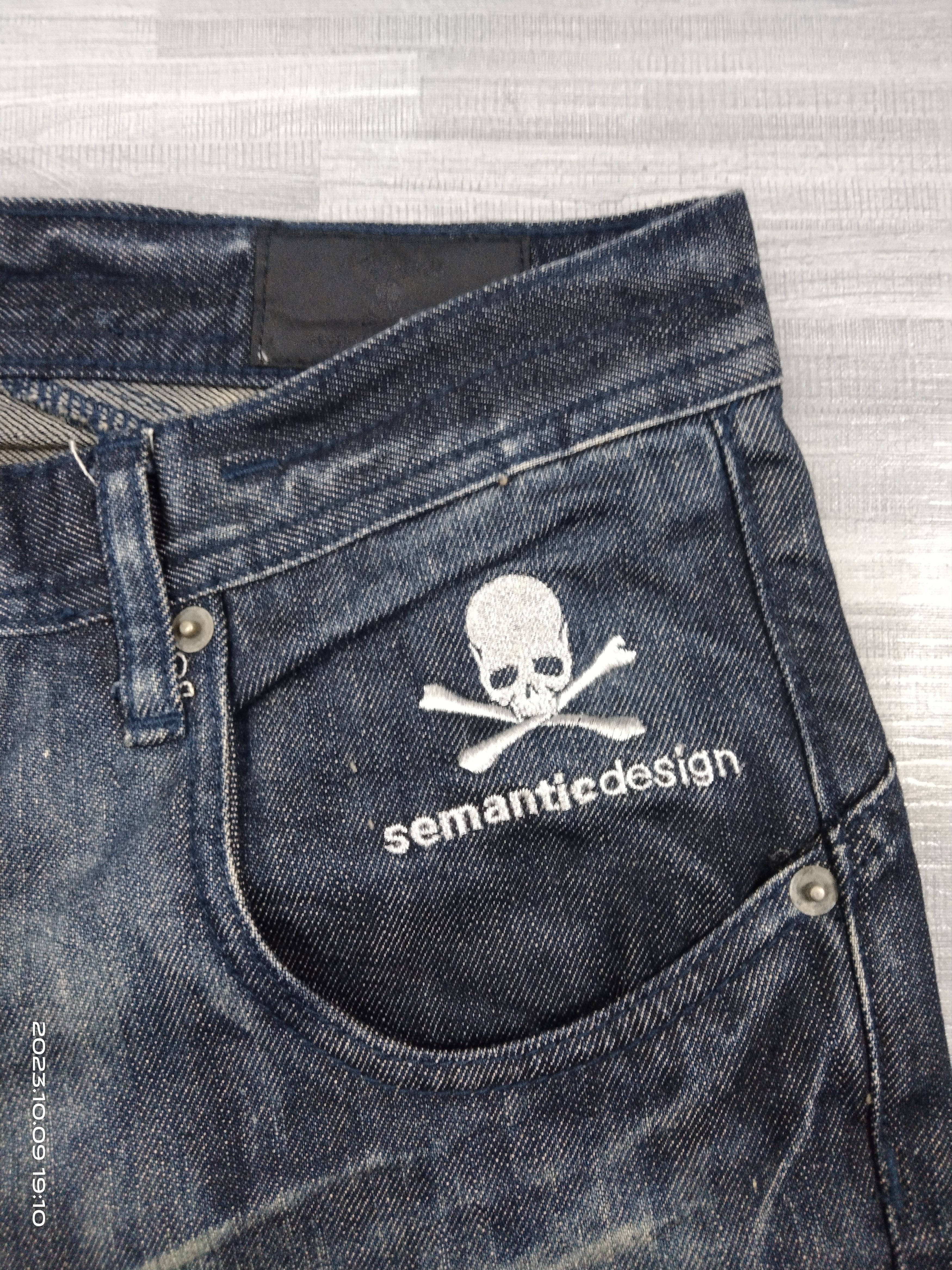 semanticdesign SICK SEMANTIC DESIGN X REON SWAROVSKI SKULL DENIM PANTS Size US 29 - 8 Thumbnail