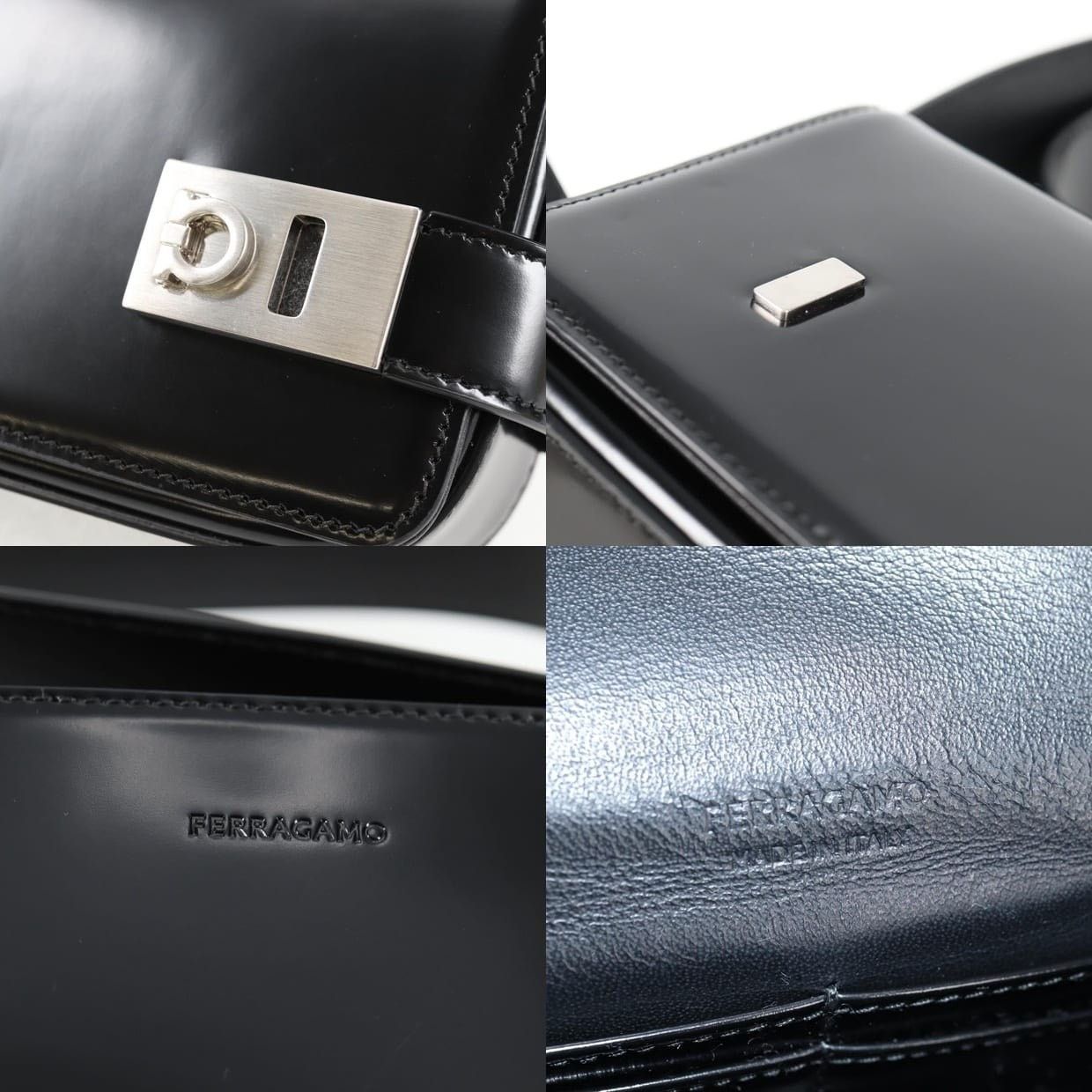 Salvatore Ferragamo Salvatore Ferragamo Patent Leather Gancini Black Size ONE SIZE - 11 Thumbnail
