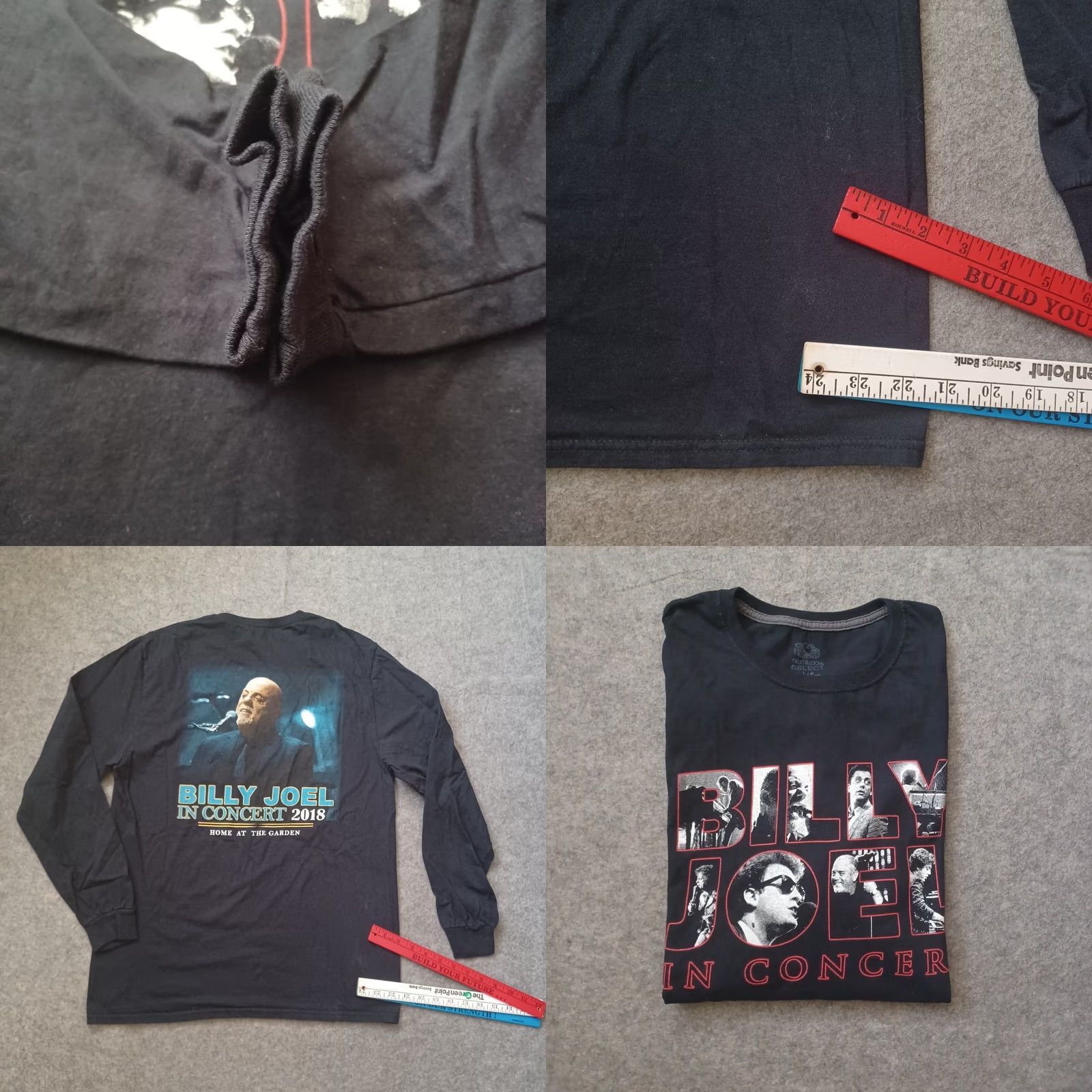 Fruit Of The Loom Billy Joel Shirt Mens L Black Concert 2018 Home At The Garden Long Sleeve T Size US L / EU 52-54 / 3 - 9 Thumbnail