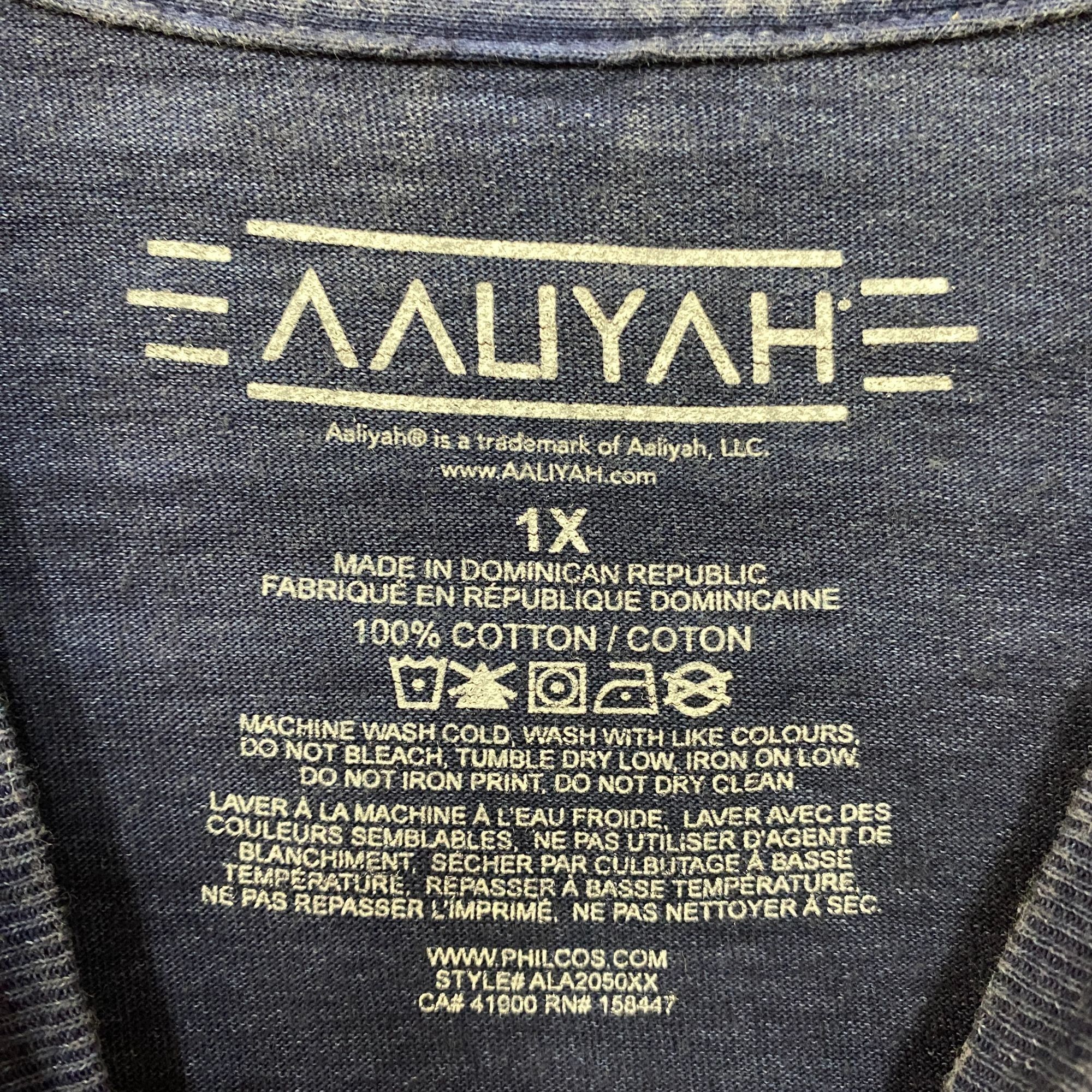 Rap Tees Aaliyah R&B Vintage-Style Washed Blue T-Shirt 1X Size US XL / EU 56 / 4 - 4 Thumbnail