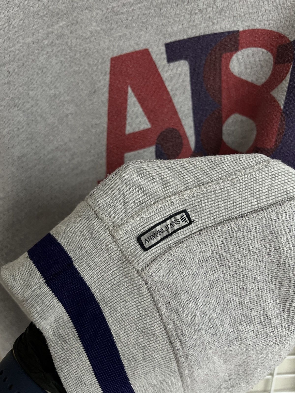Armani Armani Jeans AJ81 Big Logo Sweatshirt Mens Size L/XL Vintage Size US XL / EU 56 / 4 - 16 Thumbnail