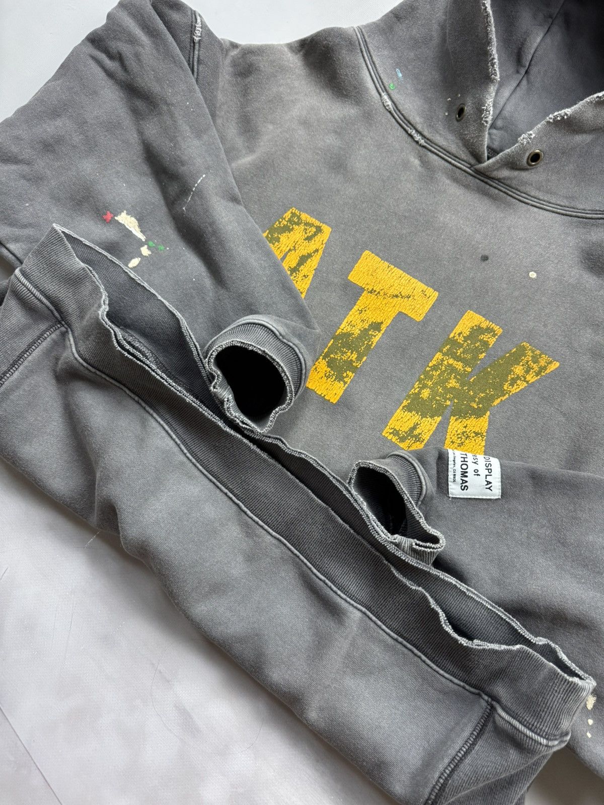 Gallery Dept. Gallery Dept ATK Logo Distressed Hoodie(Grey/L) Size US L / EU 52-54 / 3 - 11 Thumbnail