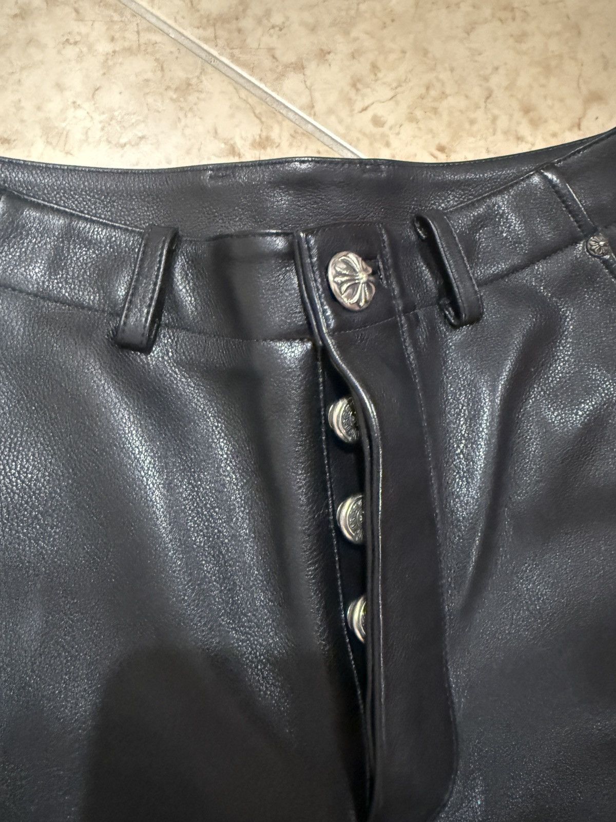 Chrome Hearts Chrome Hearts Black Leather Cargo Pants Size US 30 / EU 46 - 3 Thumbnail