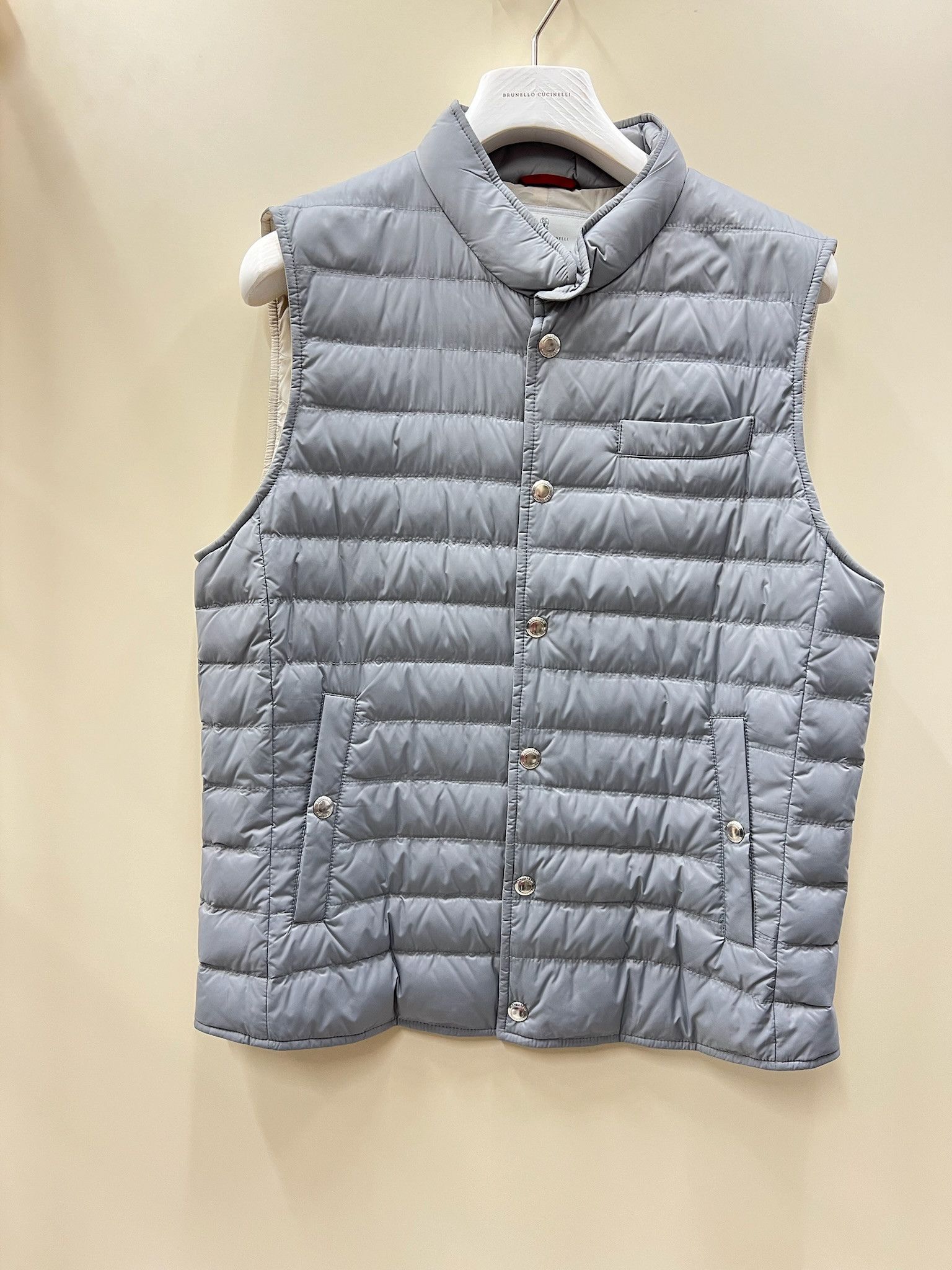 Brunello Cucinelli o1w1db10125 Padded Vest in Light Blue Size US L / EU 52-54 / 3 - 1 Thumbnail