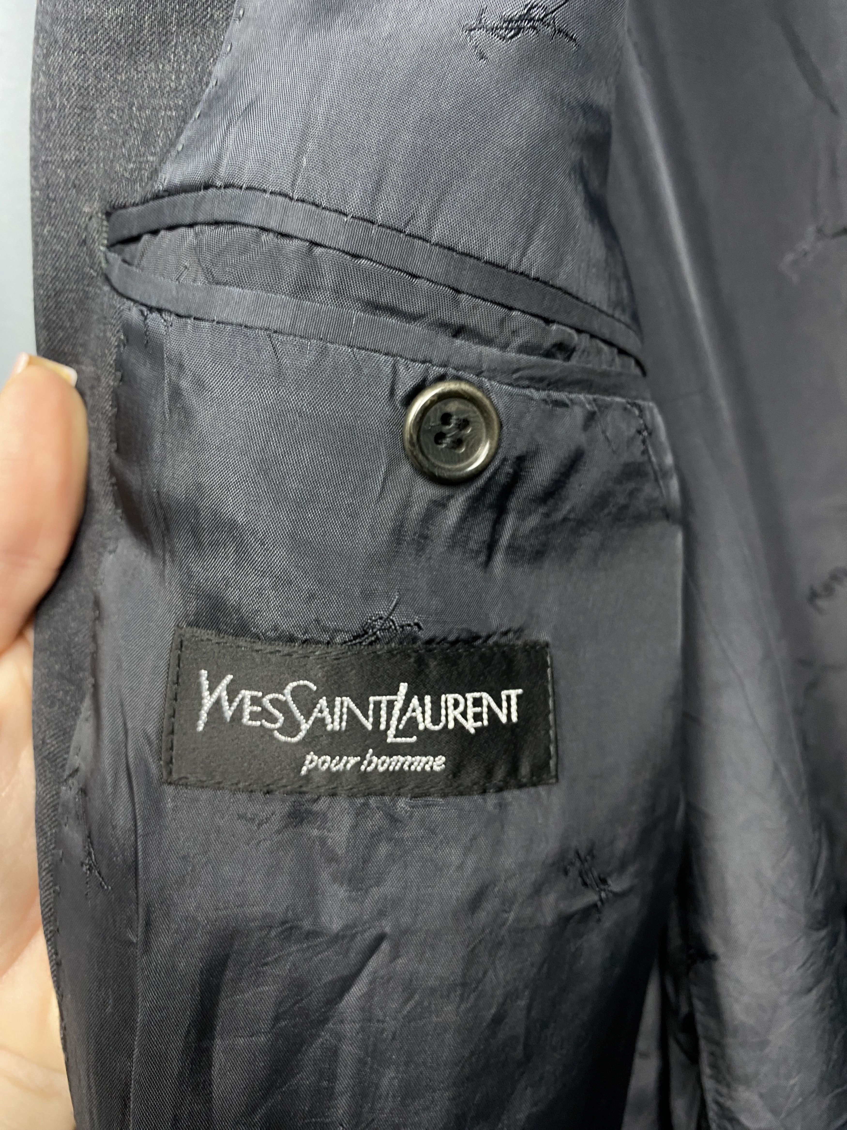 Yves Saint Laurent Yves Saint Laurent YSL Mens 3 Buttons Wool Blazer Jacket Size US XL / EU 56 / 4 - 4 Thumbnail