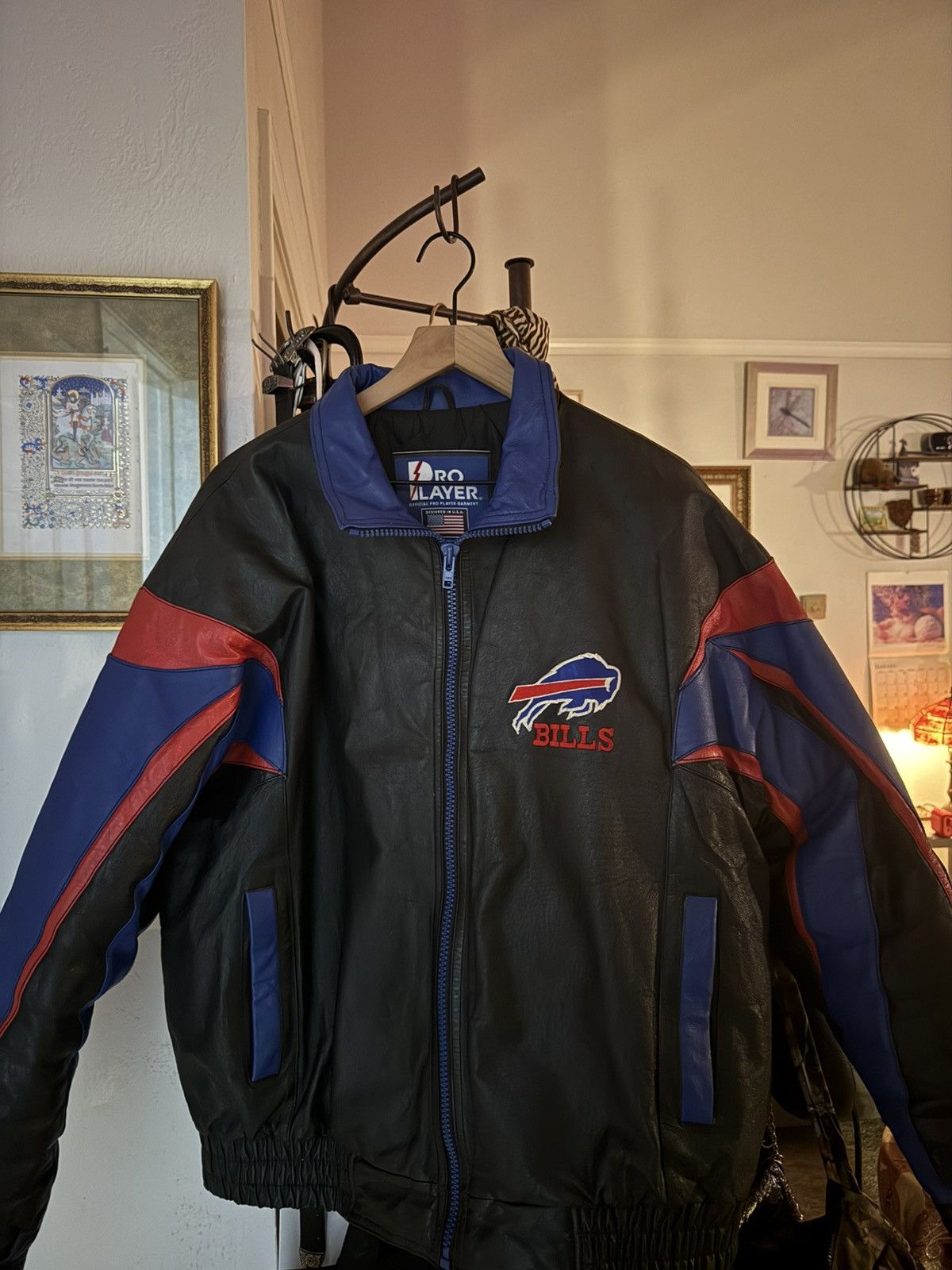 NFL × New Era Vintage Buffalo Bills Leather Jacket Pro Player Size US XL / EU 56 / 4 - 1 Thumbnail