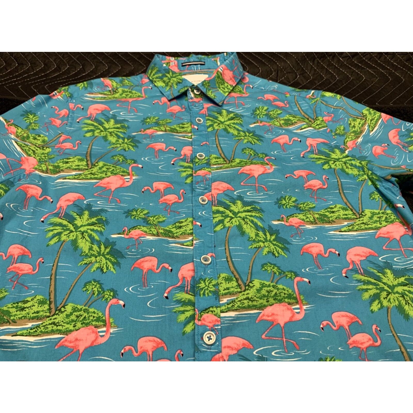Vintage Flamingo Pink Mens Large Slim Fit Button Down Shirt Extra Large XL Size US L / EU 52-54 / 3 - 2 Thumbnail