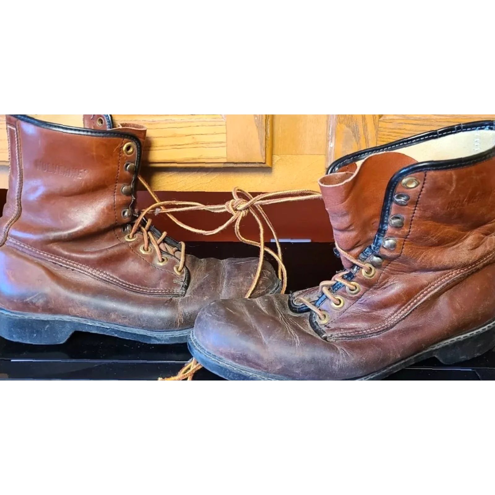 Vintage VINTAGE Wolverine Brown Leather Ankle Boots Chukka Lace Up 8D USA MADE Mens 03383 35 Casual Workwear Fall Winter Spring Summer USA Shrug? Size US 8 / EU 41 - 2 Thumbnail