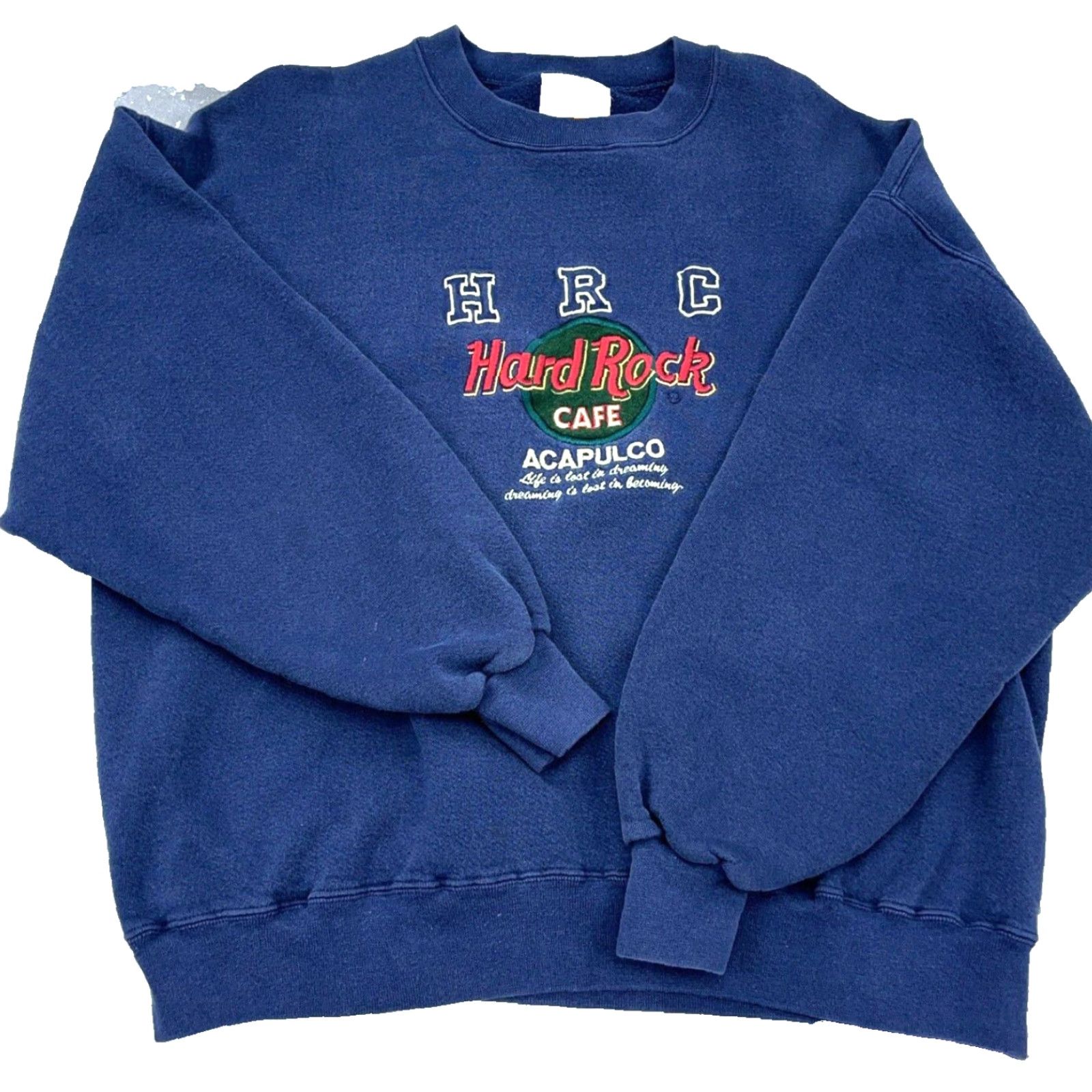 Hard Rock Cafe VINTAGE Hard Rock Cafe Sweatshirt Men L Blue Crew Neck 90s Y2K Faded Embroidered Logo Graphic Print Sweatshirt Mens Size US L / EU 52-54 / 3 - 2 Thumbnail