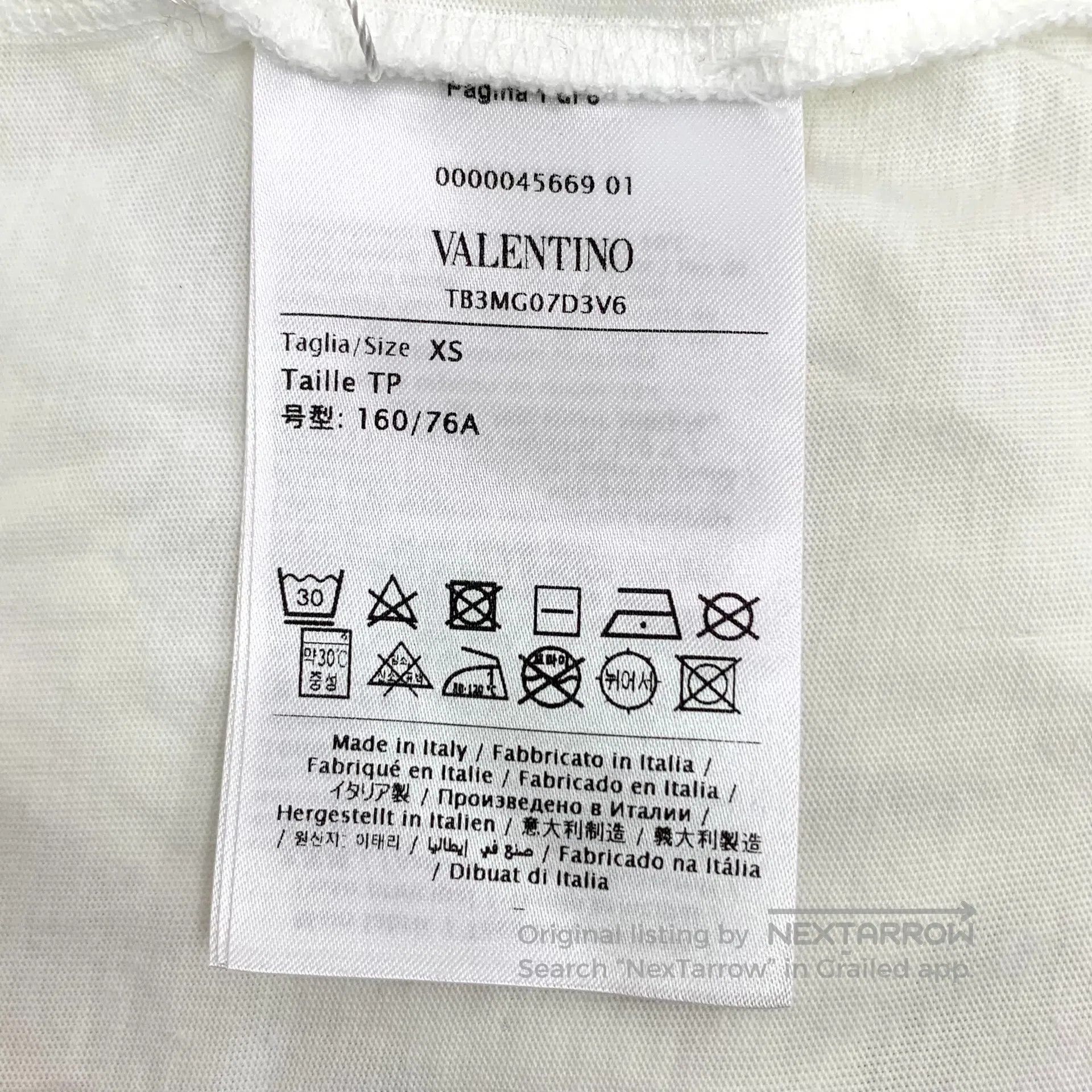 Valentino Valentino White Letter Printed Cotton Crew Neck Short Slee Size US XS / EU 42 / 0 - 6 Thumbnail