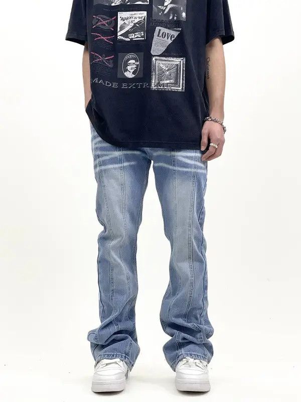 VIBE distressed fade flare punk jeans Size US 28 / EU 44 - 4 Thumbnail