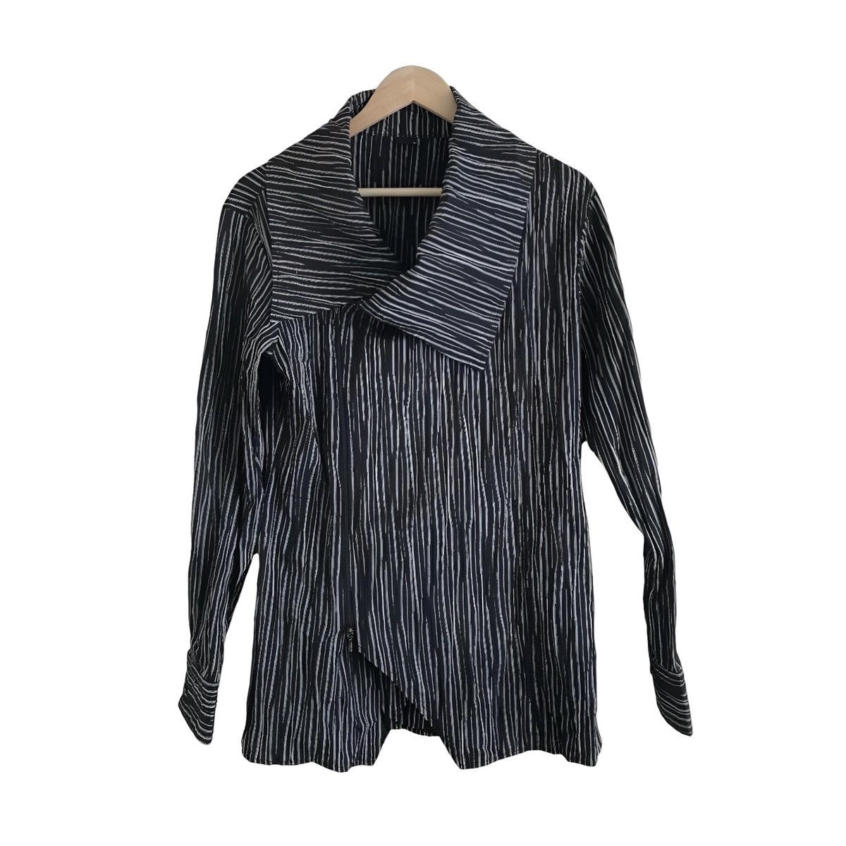 image of Vintage Gadgetgrow Pinstripe Shirt in Grey, Men's (Size Medium)