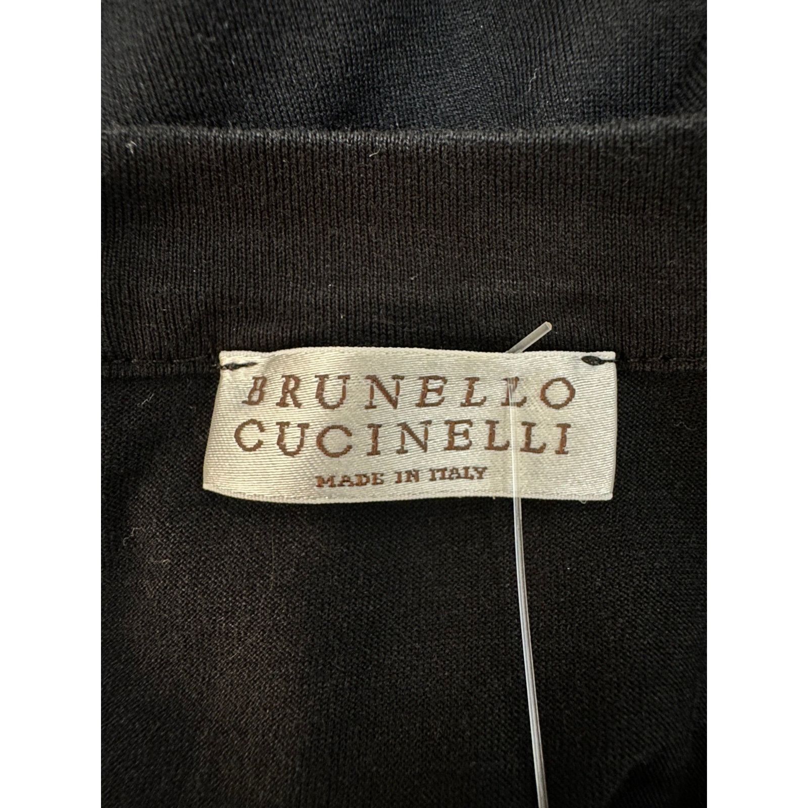 Brunello Cucinelli Brunello Cucinelli Black Satin Stripe T-Shirt Sz.S Size S / US 4 / IT 40 - 4 Thumbnail