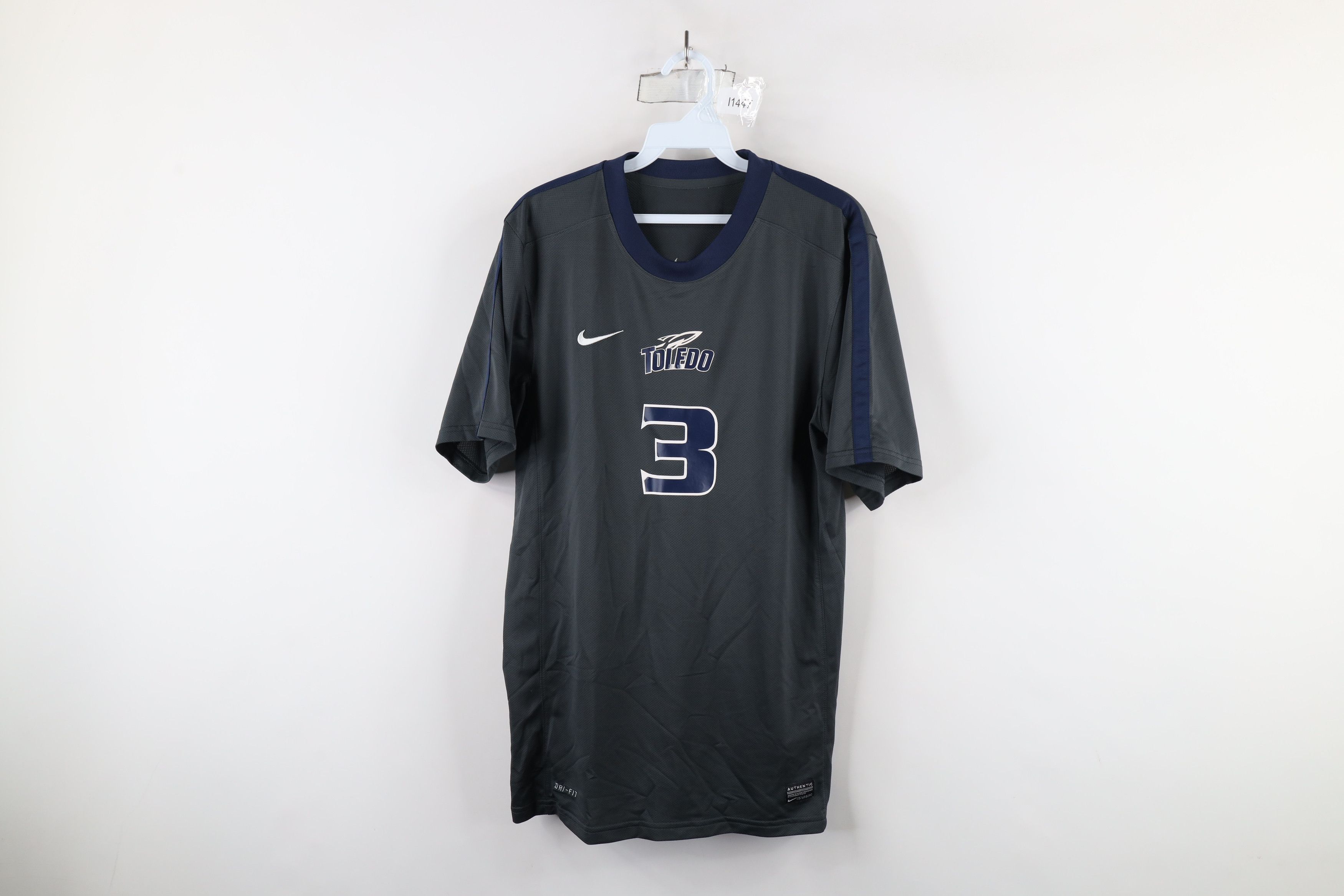 Nike × Vintage Nike Game Worn University of Toledo Soccer Jersey Gray #3 Size US S / EU 44-46 / 1 - 1 Thumbnail
