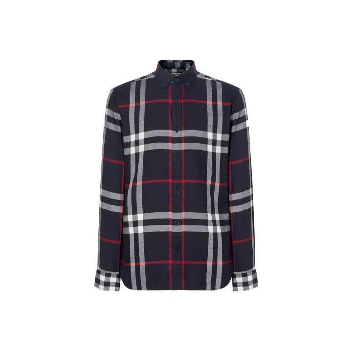 Burberry Burberry Burberry Blue Plaid Button-Up Long Sleeve Shirt-2 Size US S / EU 44-46 / 1 - 1 Thumbnail