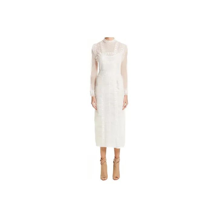 Burberry Burberry Lace Long Sleeve Dress for Women 0079 Size L / US 10 / IT 46 - 1 Thumbnail