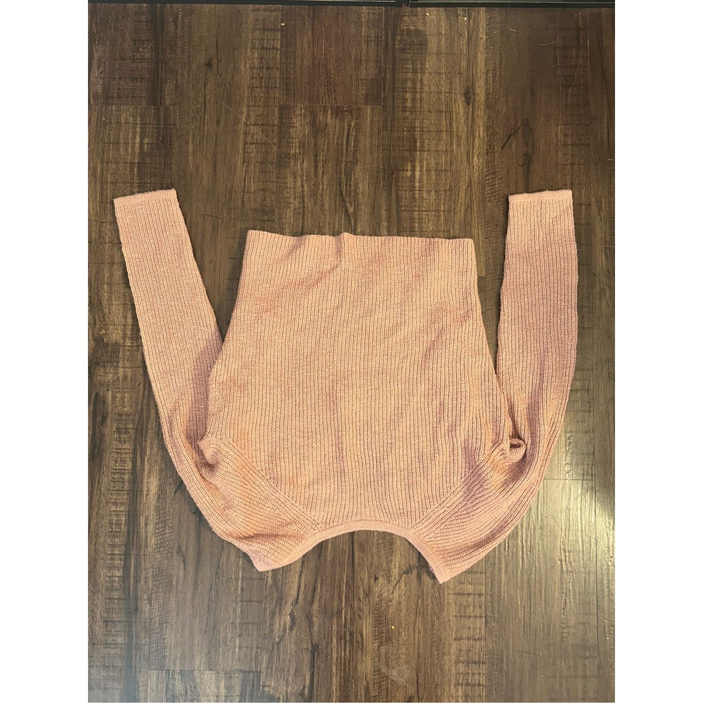 American Eagle Outfitters Aerie American Eagle Pink Ribbed Cross-Back Sweater, Sz Smal Size S / US 4 / IT 40 - 2 Thumbnail