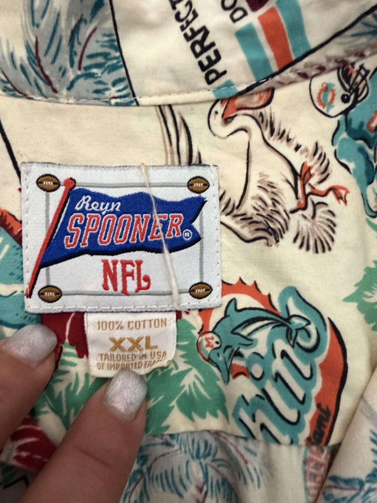 Reyn Spooner Vintage Reyn Spooner NFL Miami Dolphins Team Button Down Size US XXL / EU 58 / 5 - 8 Thumbnail