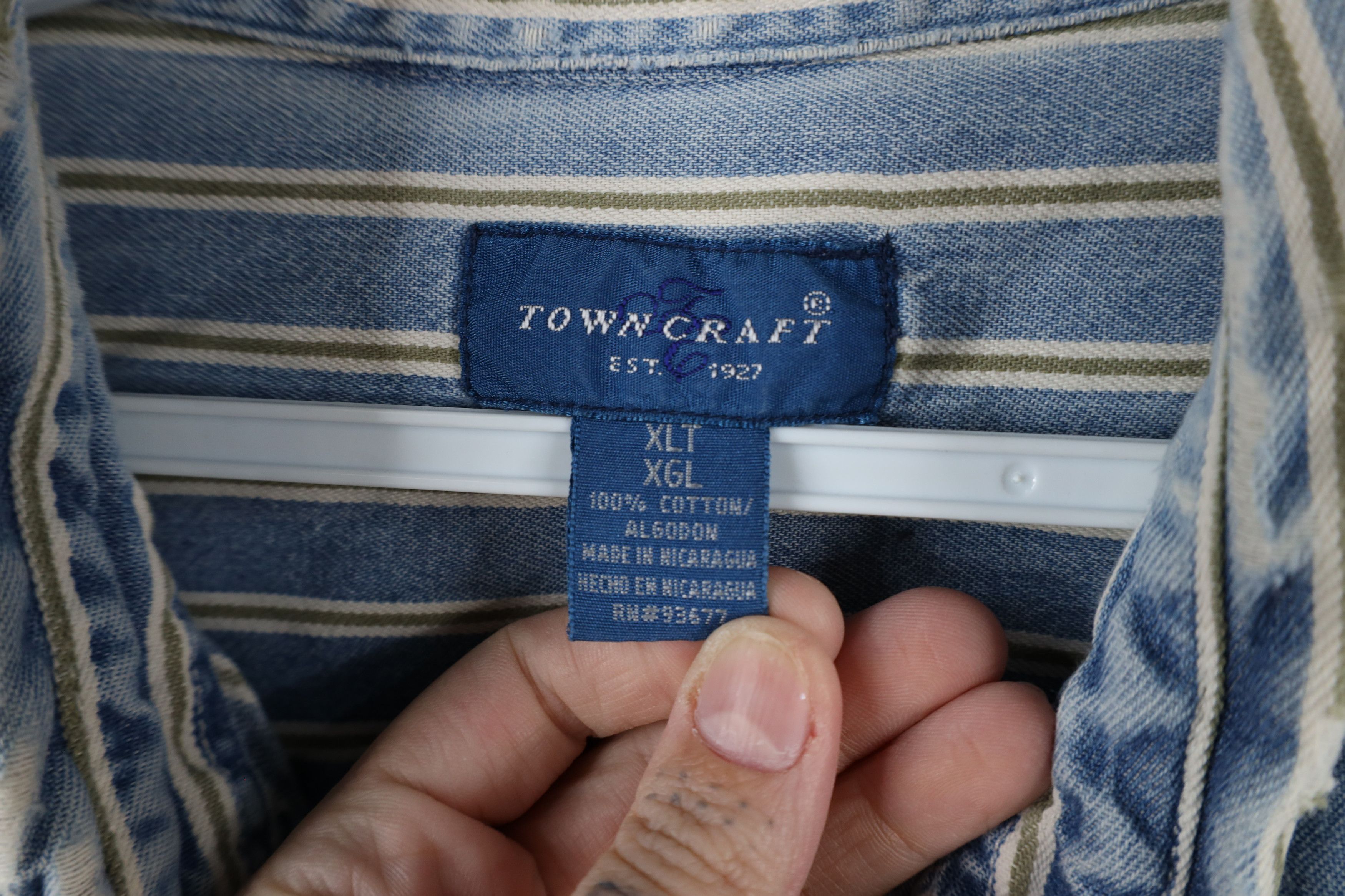 Vintage Vintage 90s Streetwear Striped Denim Jean Button Down Shirt Size US XL / EU 56 / 4 - 8 Thumbnail