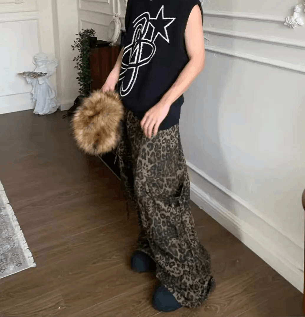 Japanese Brand × Vintage Leopard print paratrooper pleated cargo wide-leg pants Size US 34 / EU 50 - 9 Thumbnail