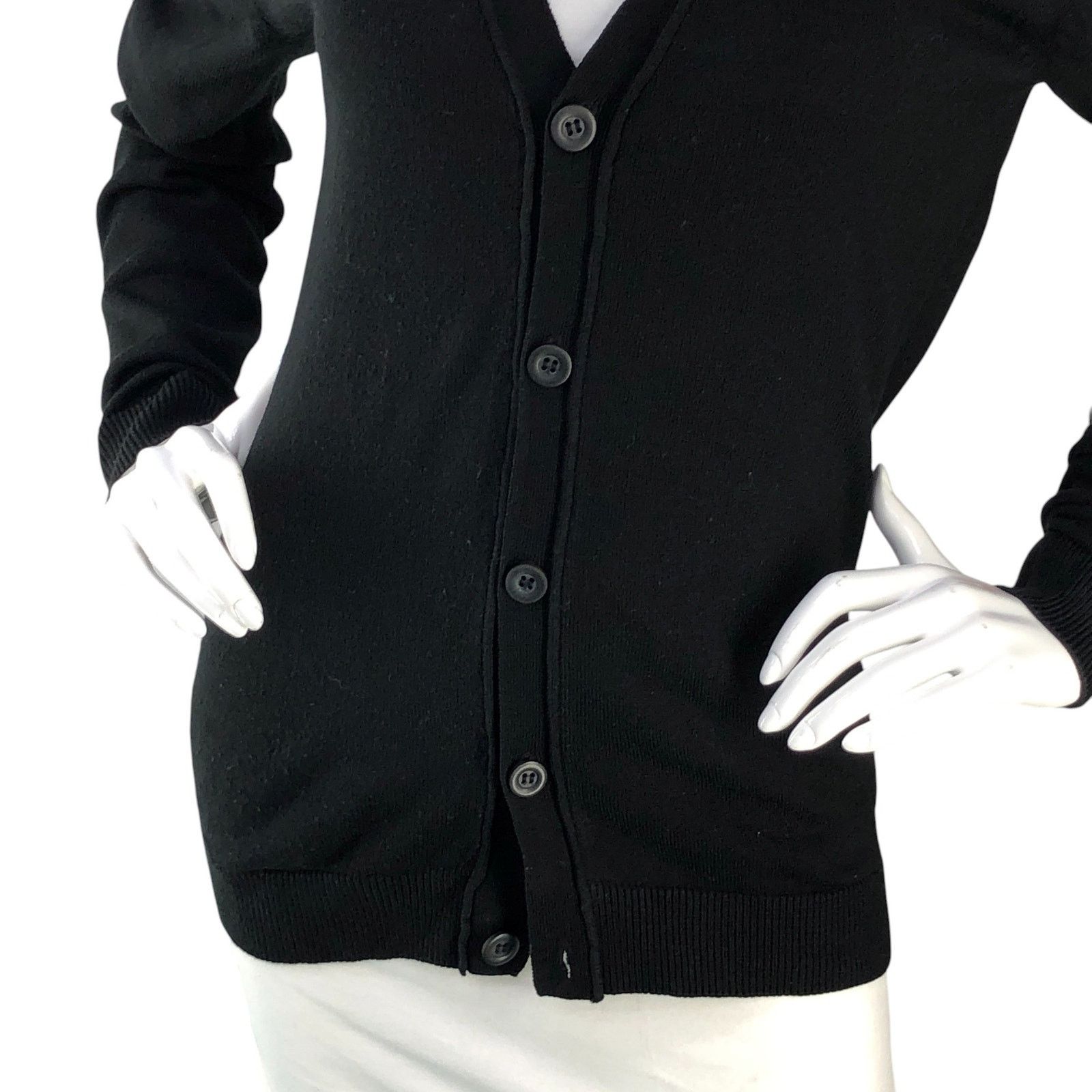 River Island River Island Size S Cardigan Grandpa Sweater Knit Black Size S / US 4 / IT 40 - 3 Thumbnail