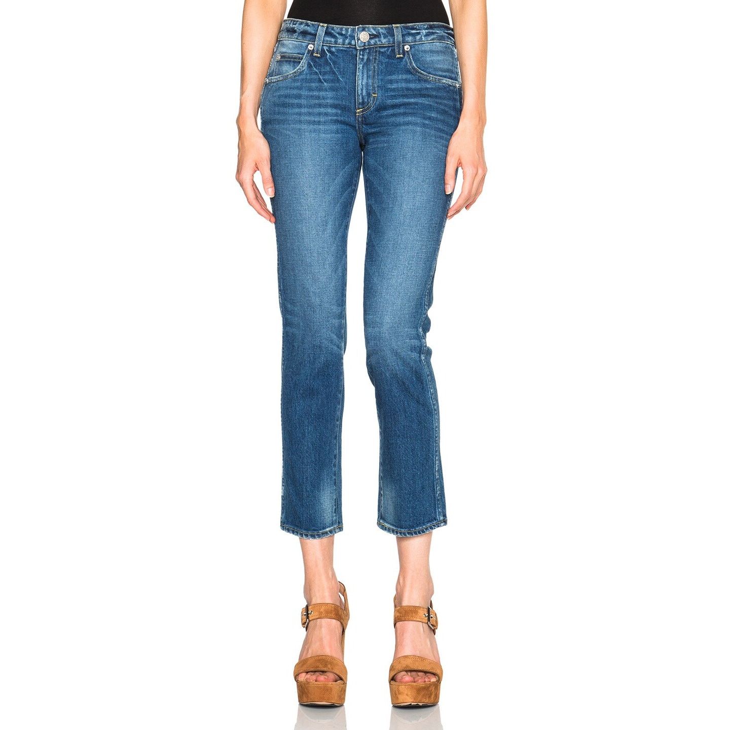 Other AMO Kate Wash Mariner Cropped Lightly Distressed Blue Jeans Size 30" / US 8 / IT 44 - 7 Thumbnail
