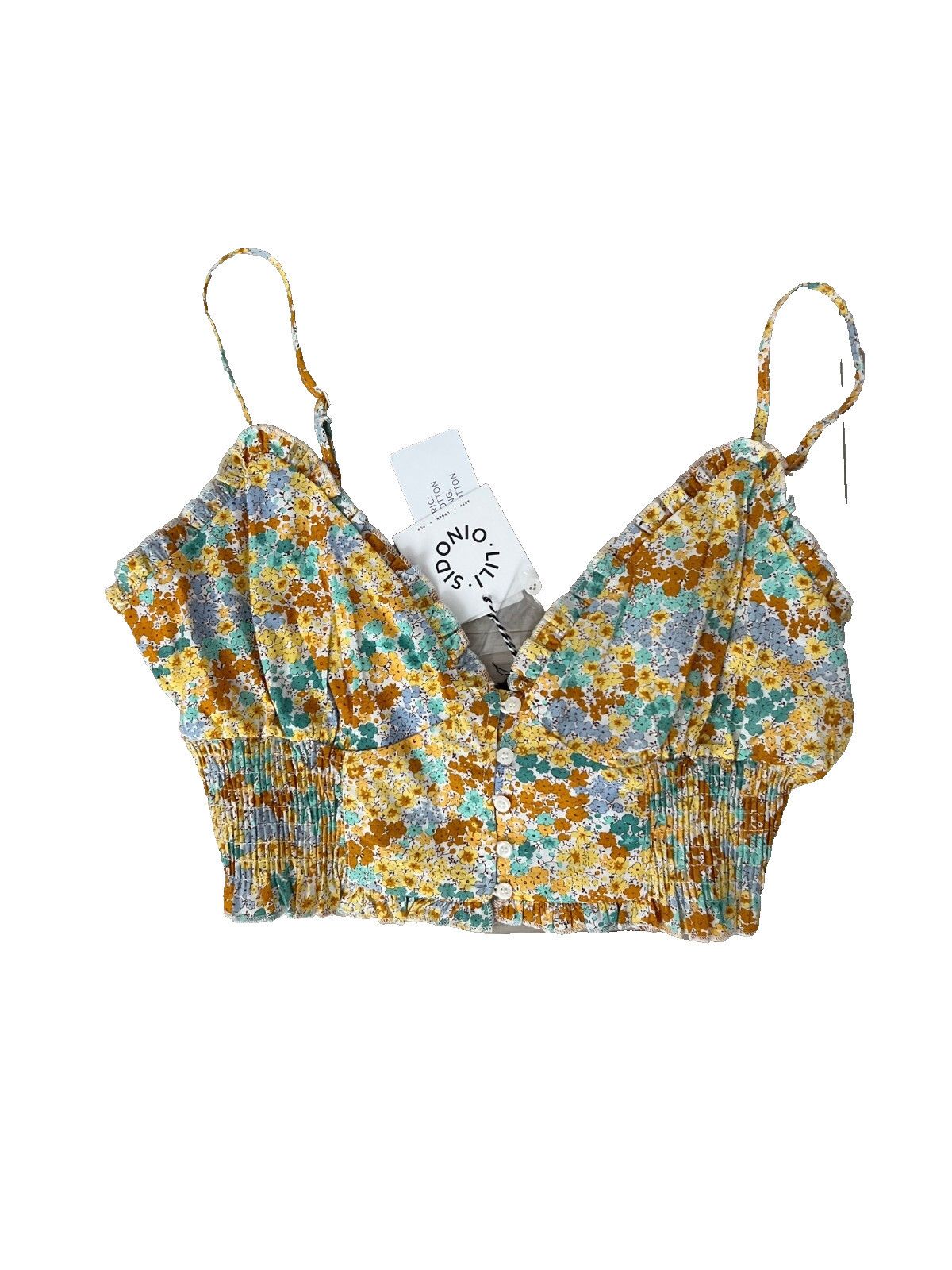 Other Lili Sidonio Printed Crop Floral Top Mint Klint ( L ) Size L / US 10 / IT 46 - 3 Thumbnail