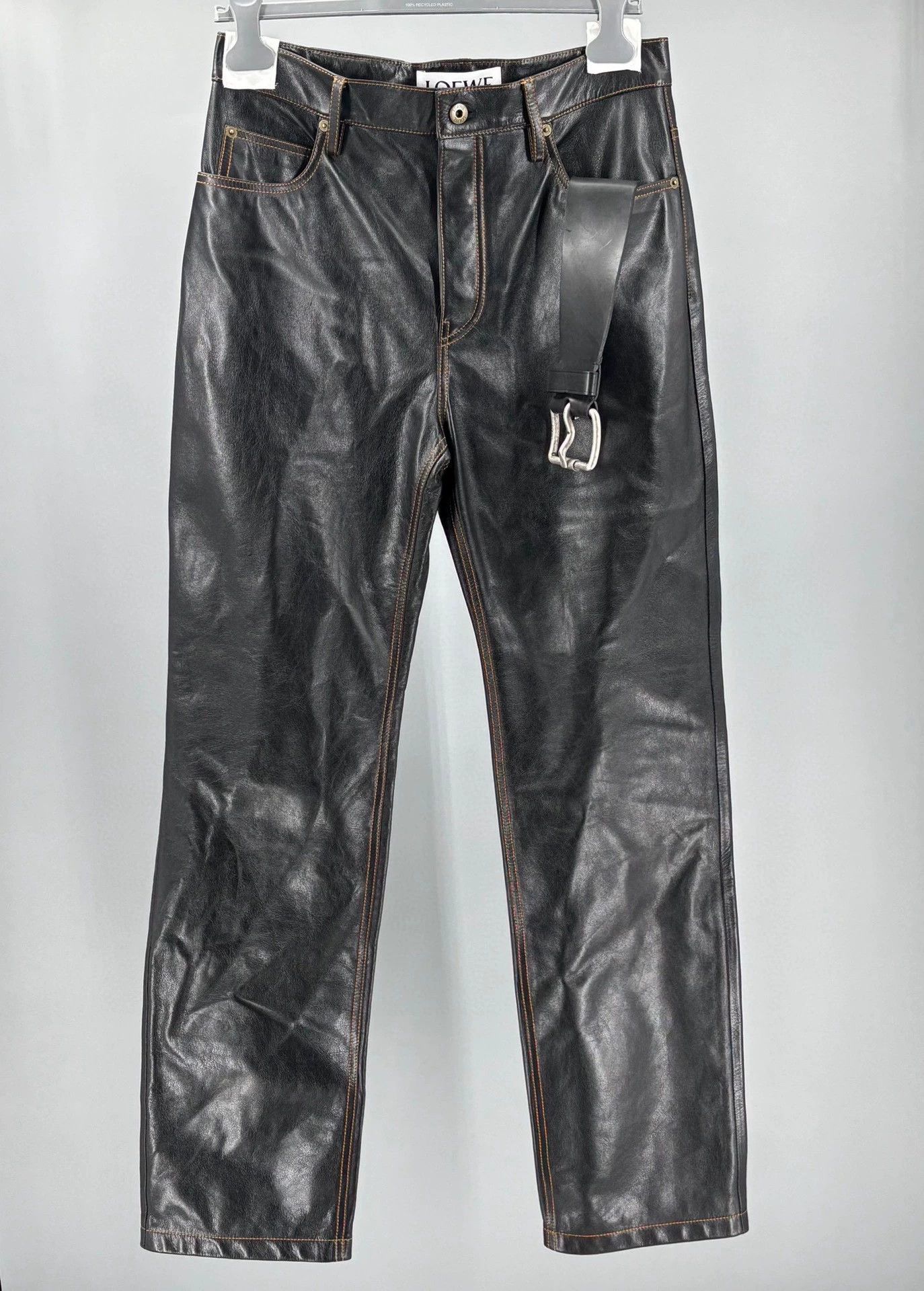 Loewe Loewe Men's Leather Pants Spring Summer Collection Size US 30 / EU 46 - 2 Thumbnail