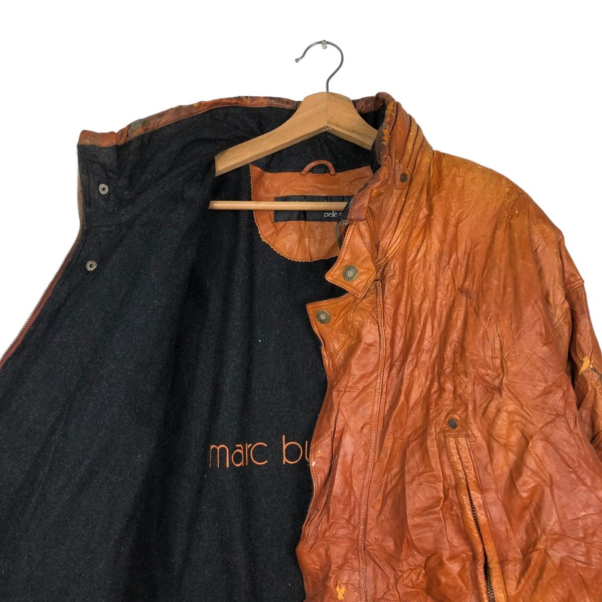 Marc Buchanan 🔥VINTAGE BOMBER LEATHER JACKET MARC BUCHANAN SPELL OUT Size US M / EU 48-50 / 2 - 15 Thumbnail