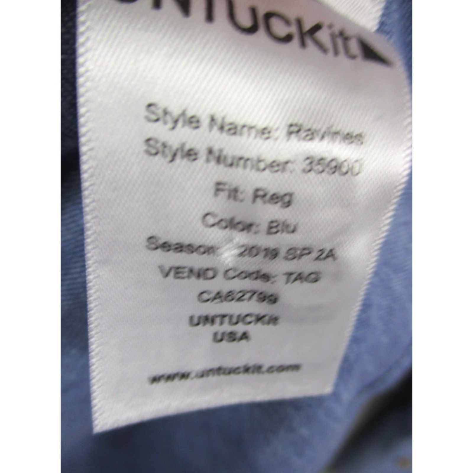 UNTUCKit UNTUCKit Linen Shirt Men's XXL Heathered Blue Long Sleeve Button-Up Collared Shirt Badges: N/A Size US XXL / EU 58 / 5 - 7 Thumbnail