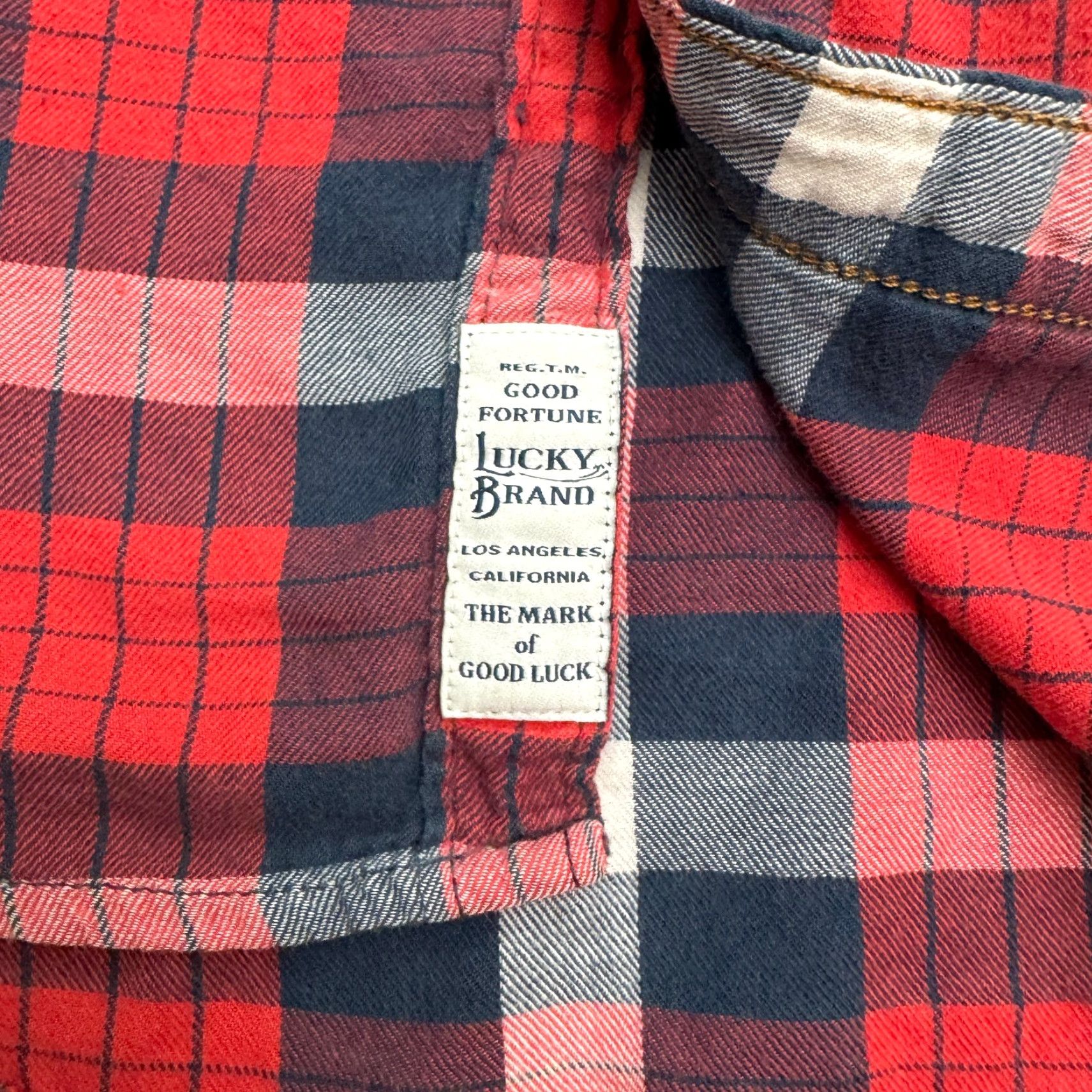 Lucky Brand Lucky Brand Button-Up Shirt Plaid Flannel Mens M Red Classic Short Summary Size US M / EU 48-50 / 2 - 7 Thumbnail