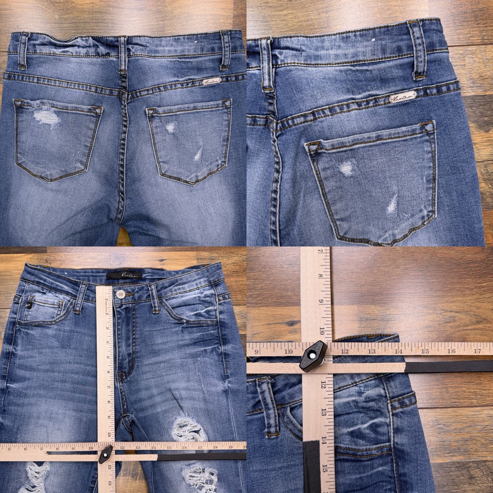 Vintage KanCan Jeans Skinny 28 Blue Mid Rise Distressed Stretch Denim 5-Pocket City Womens Regular Size 28in Inseam 27.5in Medium Wash Size 28" / US 6 / IT 42 - 8 Thumbnail