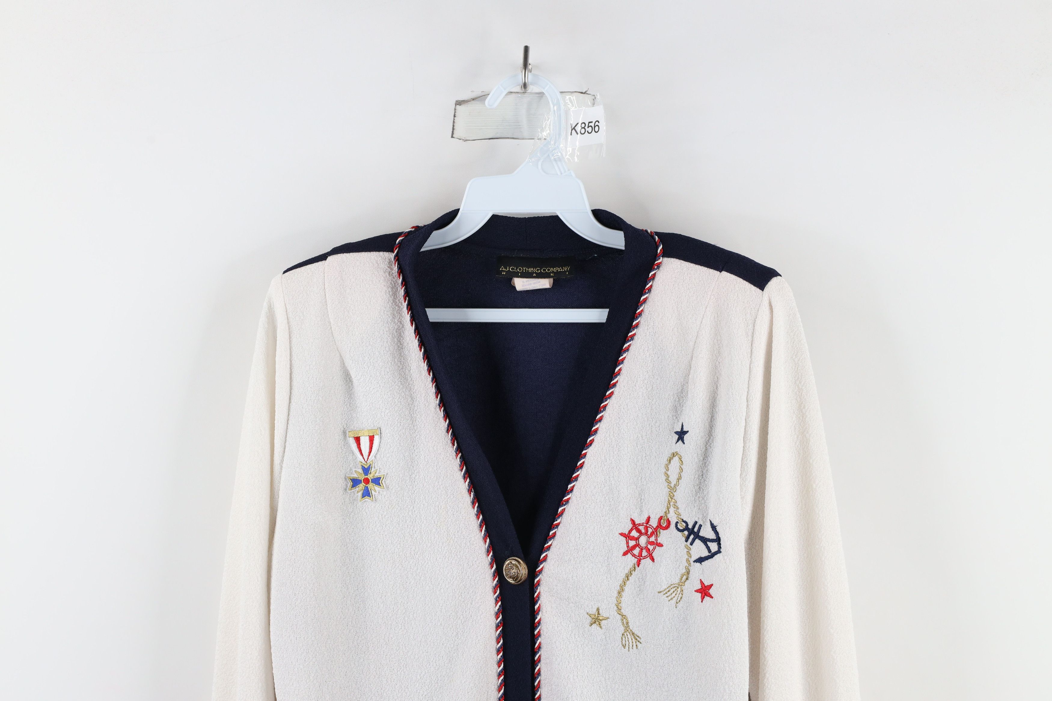 Vintage Vintage 90s Streetwear Sailing Knit Cardigan Sweater USA Size M / US 6-8 / IT 42-44 - 2 Thumbnail