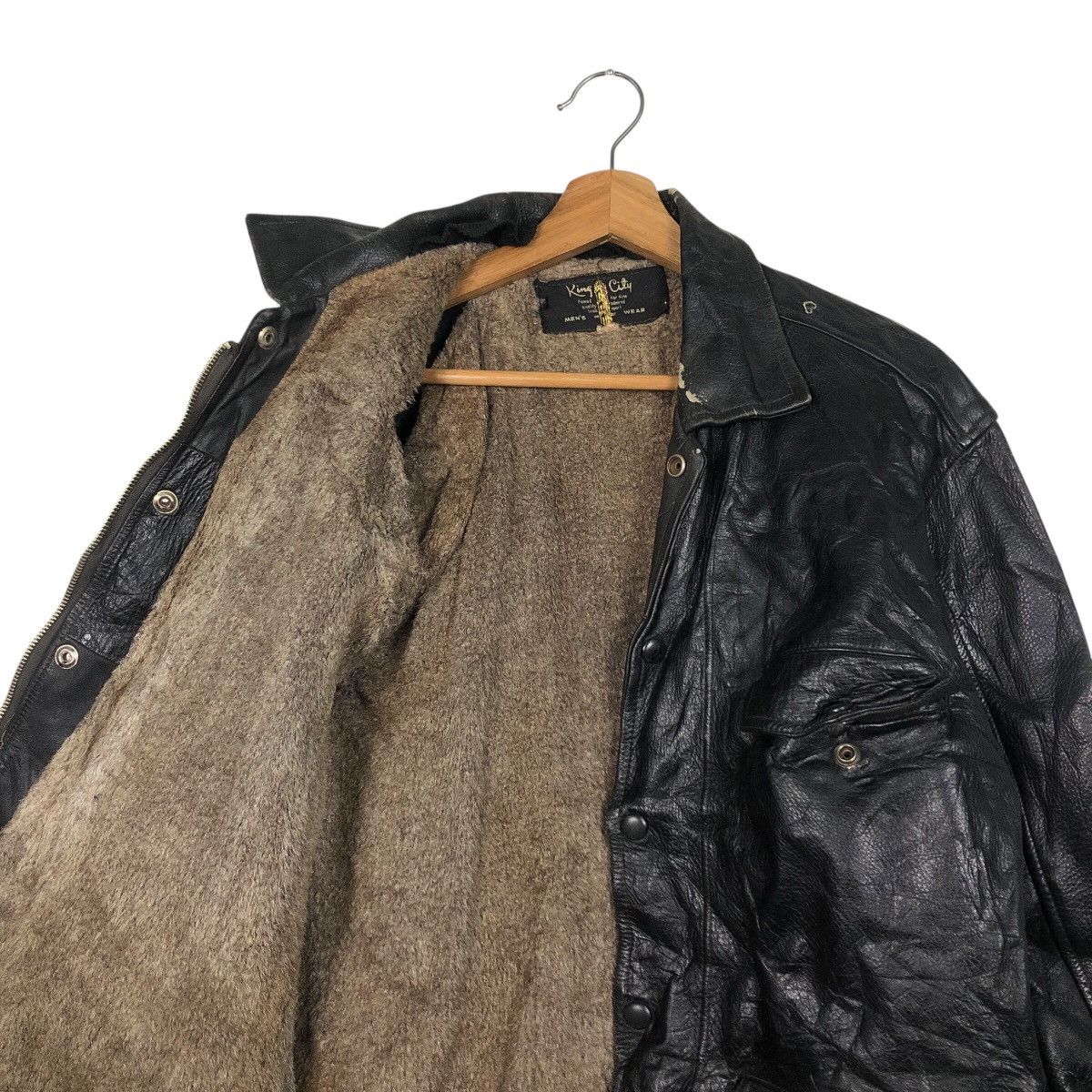 Vintage 📌Vintage Leather Jacket Blanket King City Issey Miyake Size US M / EU 48-50 / 2 - 13 Thumbnail