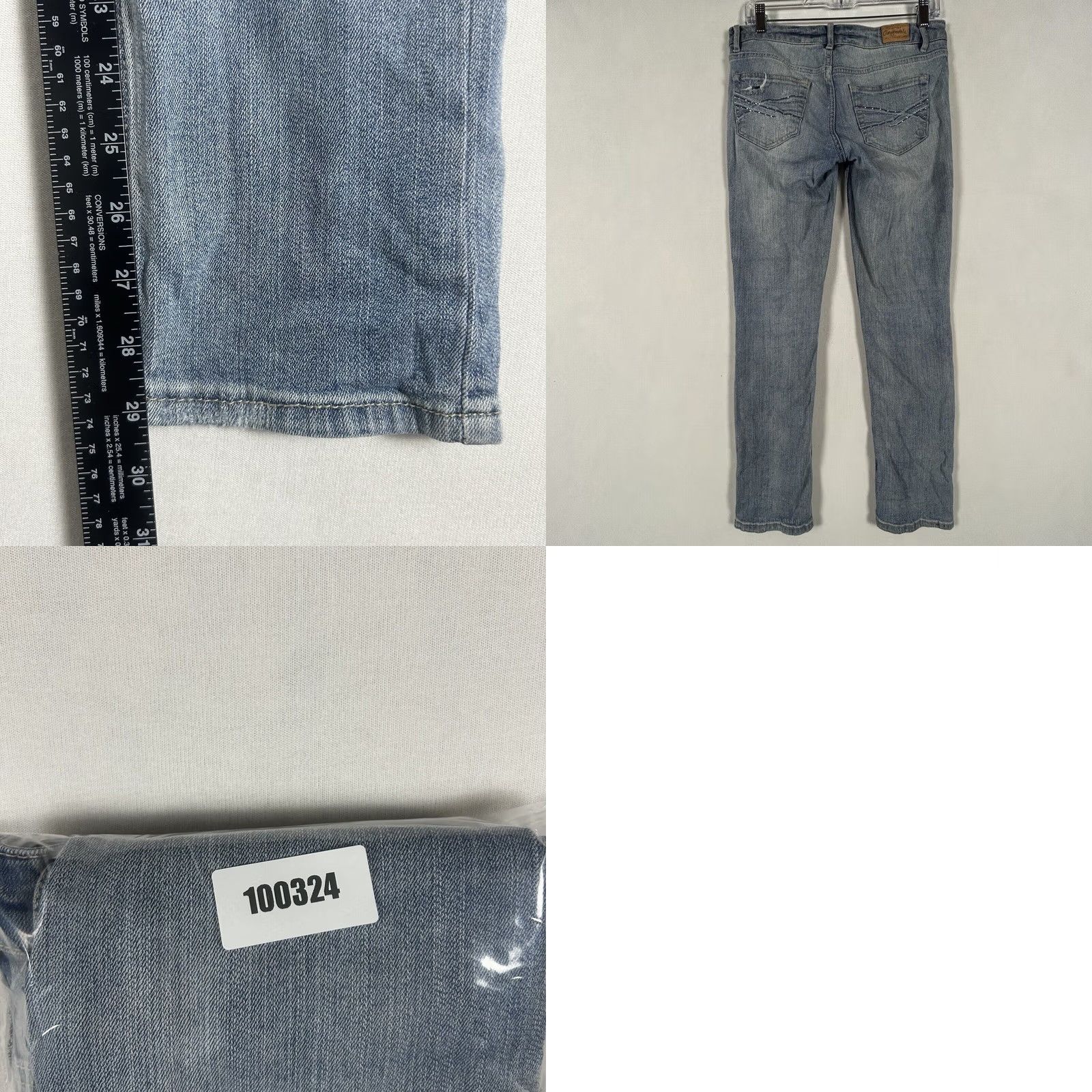 Vintage Aéropostale Bayla Skinny Jeans Womens Low Rise Denim Size 5 Short Blue Size 27" / US 4 / IT 40 - 8 Thumbnail
