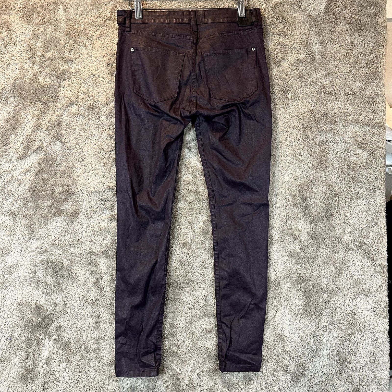Other MNG Eggplant Purple Coated Denim Pants Jeans Belle Skinny 6 Size 28" / US 6 / IT 42 - 2 Thumbnail