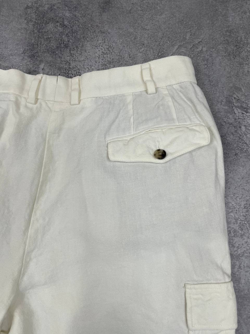 Suitsupply Suitsupply Men Pure Linen Cargo Pants Blake Flat Front White Size US 38 / EU 54 - 4 Thumbnail