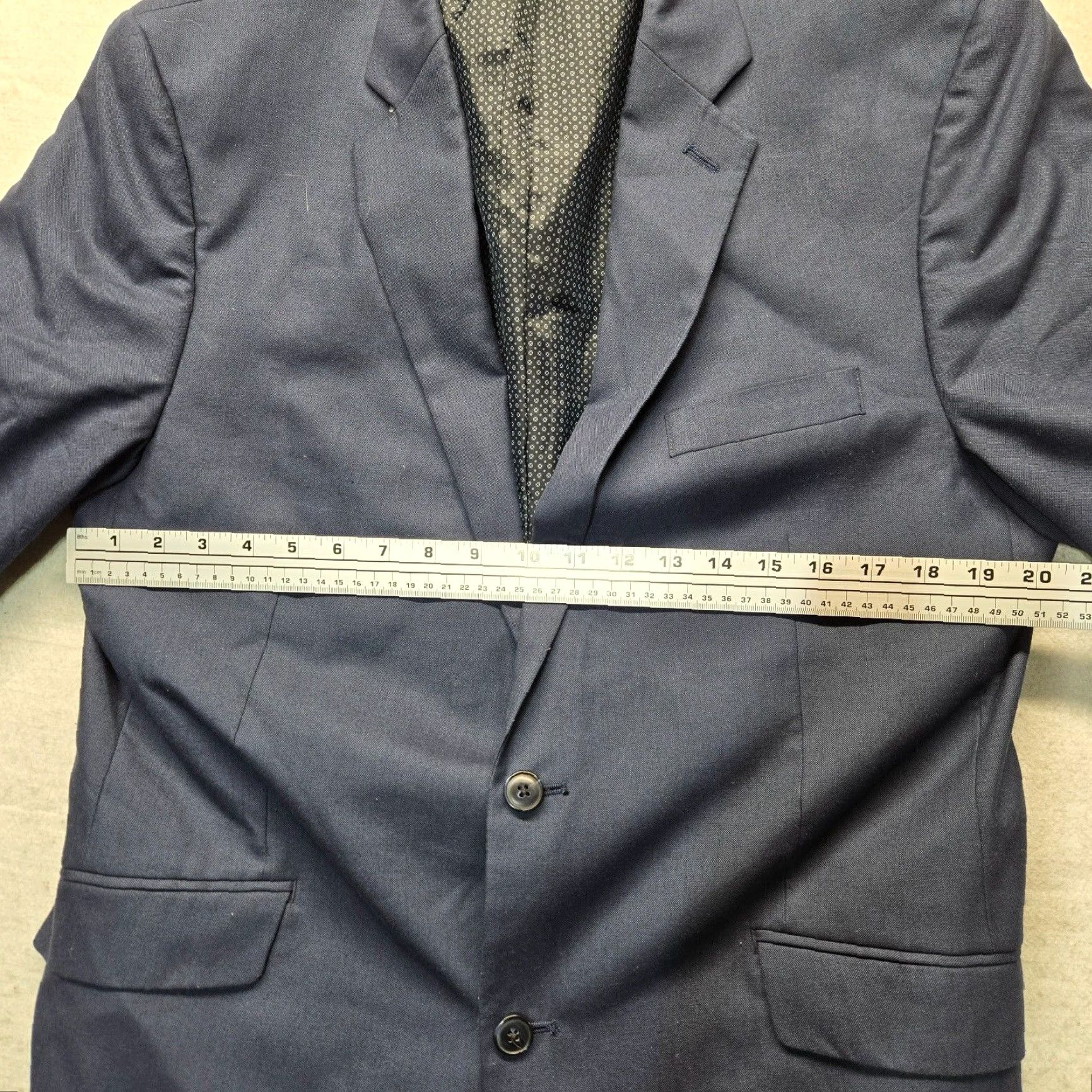 Madison Madison Navy Blue Modern Fit Suit Jacket Blazer Adult Men's Size 44R Size 44R - 7 Thumbnail