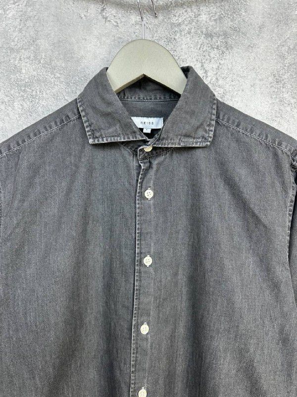 Reiss REISS Knight Dark Wash Denim Shirt Button Up Off-Duty Style Size US L / EU 52-54 / 3 - 4 Thumbnail
