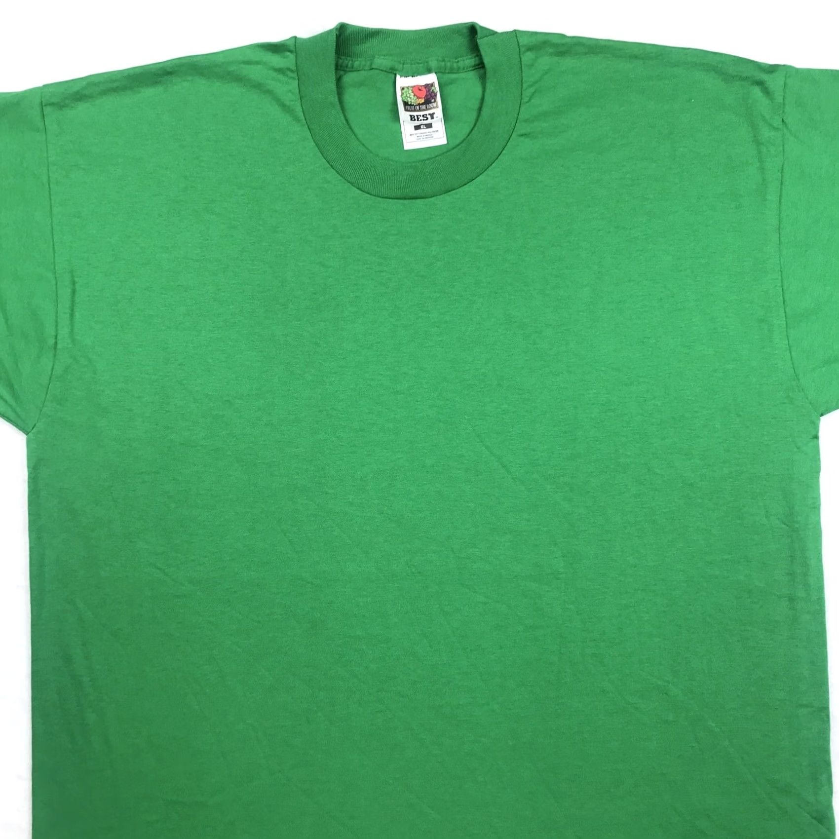 Fruit Of The Loom VINTAGE FRUIT OF THE LOOM T-Shirt Men XL Green 90s 80s Kelly Crew Neck Short Sleeve Cotton Polyester Smooth Soft Thin NOS Vintage Shirt Size US XL / EU 56 / 4 - 6 Thumbnail