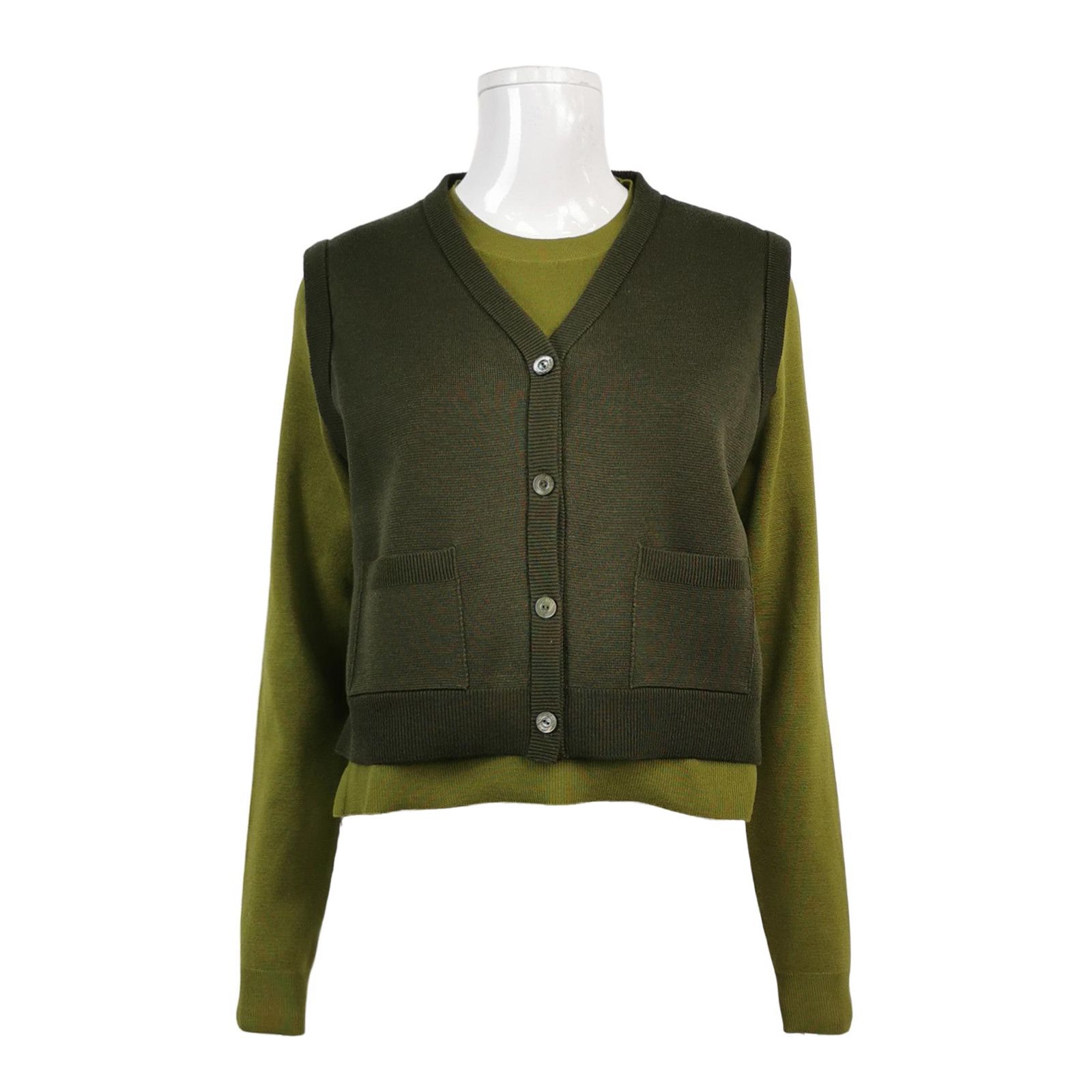 Gucci Gucci Colorblock Wool Silk Cardigan Size L Size US L / EU 52-54 / 3 - 1 Thumbnail
