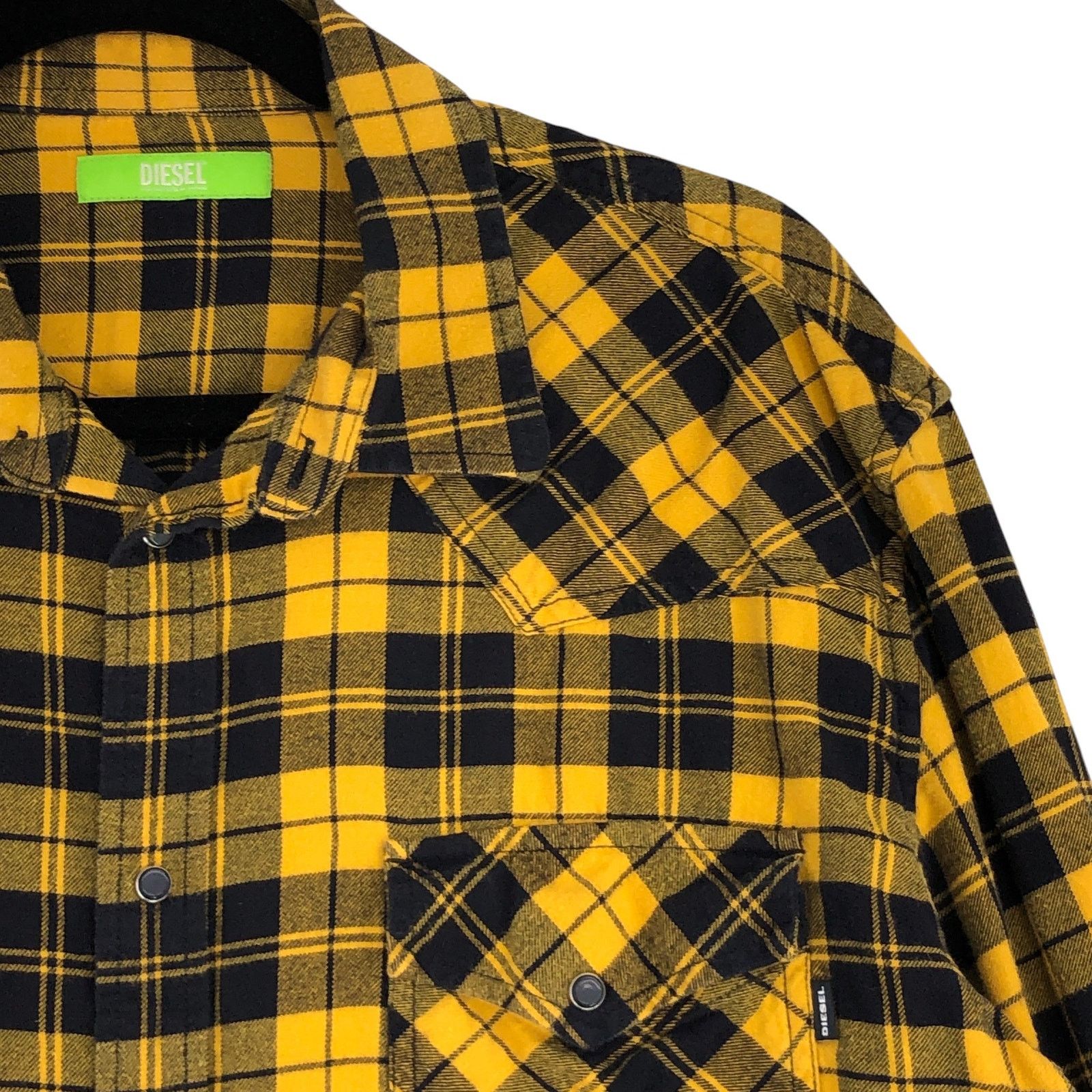 Diesel Diesel Sz XXL Shirt Flannel East Long Chk Yellow Black Snaps Size US XXL / EU 58 / 5 - 7 Thumbnail