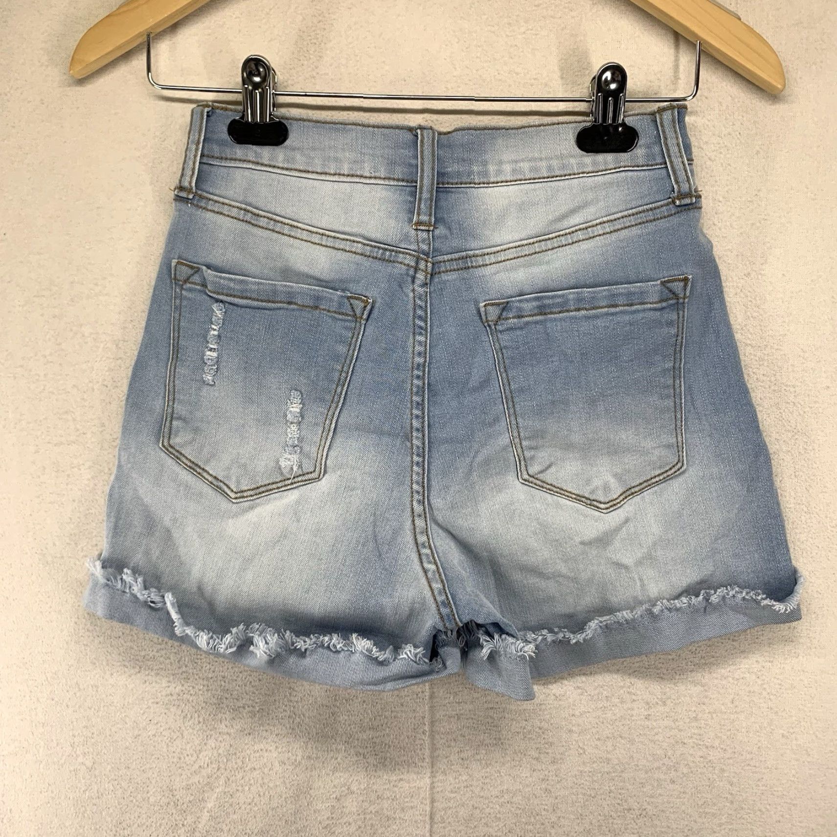 Fashion Nova VINTAGE Fashion Nova Women's High Rise Denim Shorts Casual Summer 5 Blue Cotton Spandex Size 27" / US 4 / IT 40 - 3 Thumbnail