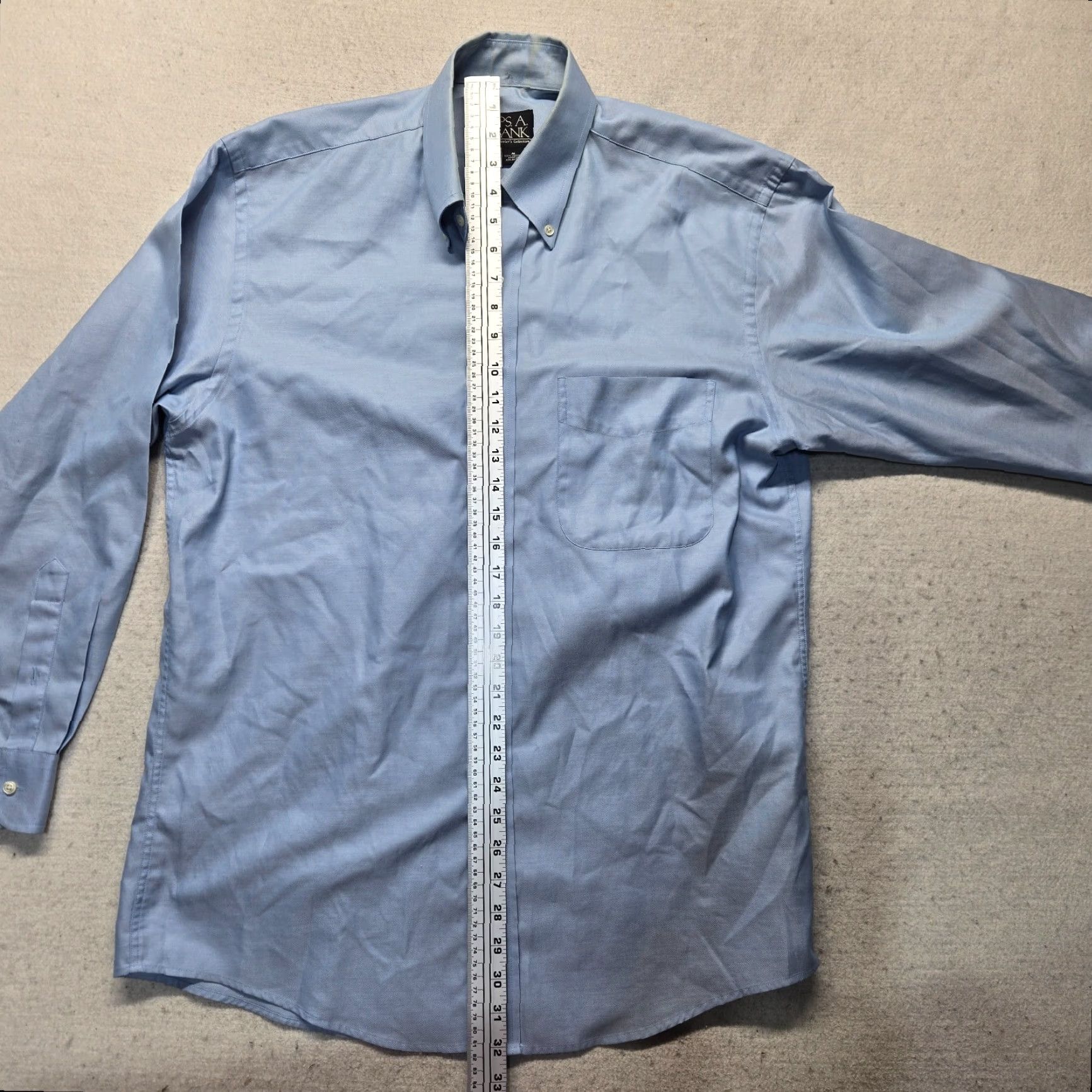 Jos. A. Bank Jos. A. Bank Solid Blue Long Sleeve Button-Up Shirt Adult Medium Mens Size US M / EU 48-50 / 2 - 5 Thumbnail