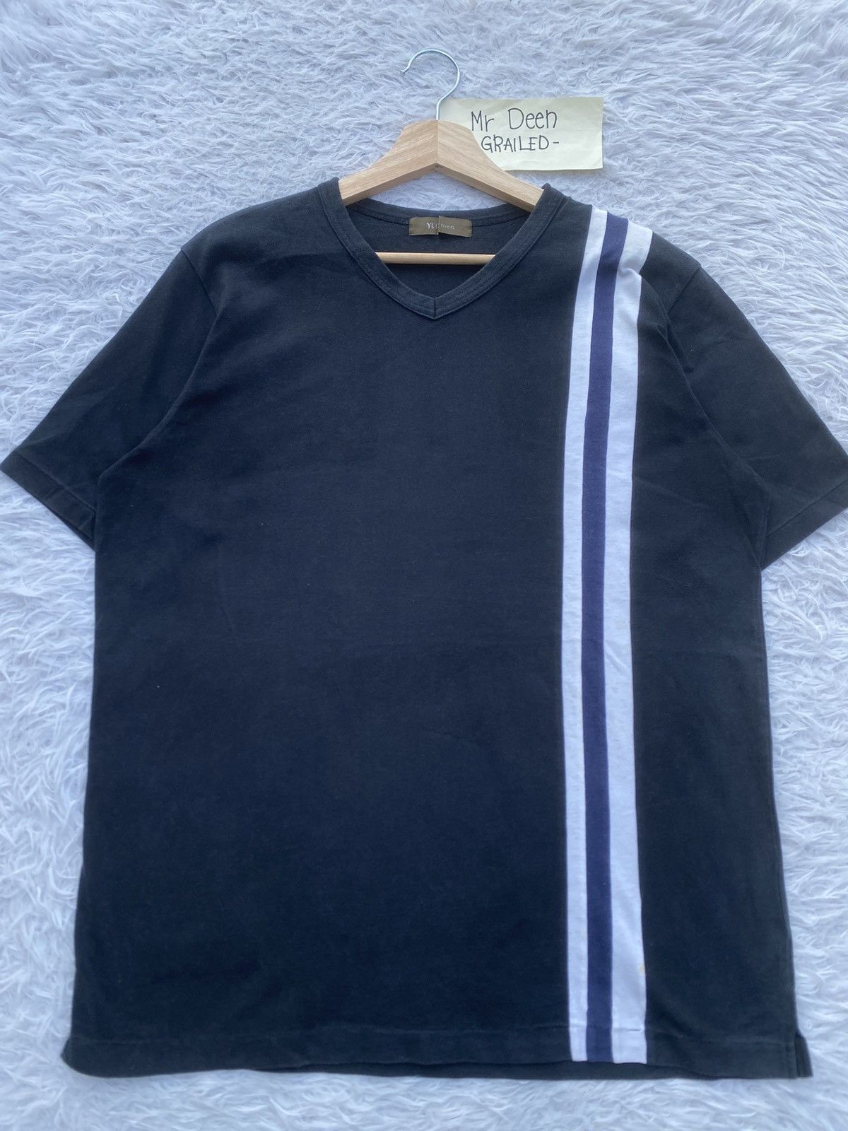 Yohji Yamamoto Vintage 80's - 90's Y's for Men Three Stripes T-Shirts Size US M / EU 48-50 / 2 - 4 Thumbnail