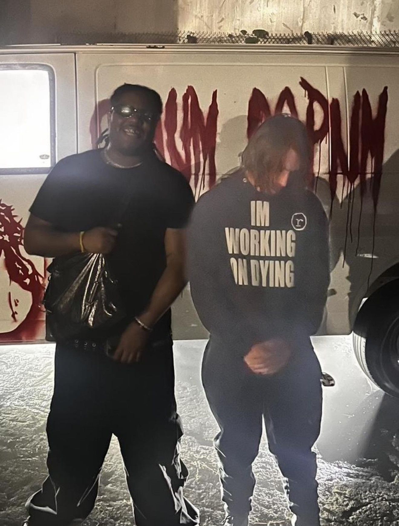 F1lthy Ware × Playboi Carti Working On Dying x Reckless Scholars hoodie Size US L / EU 52-54 / 3 - 3 Thumbnail